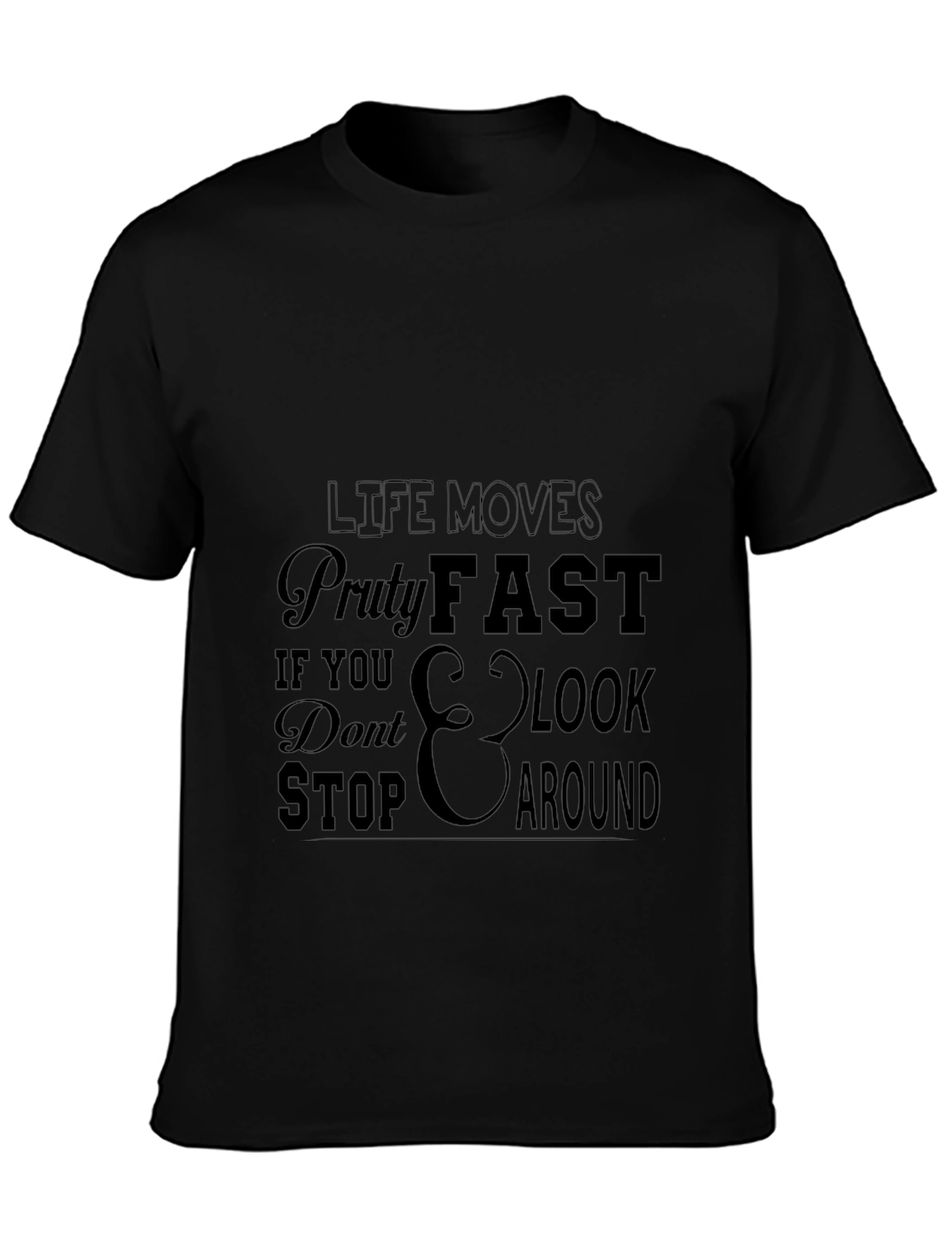 Life Moves Pretty Fast Graphic Tee - Black