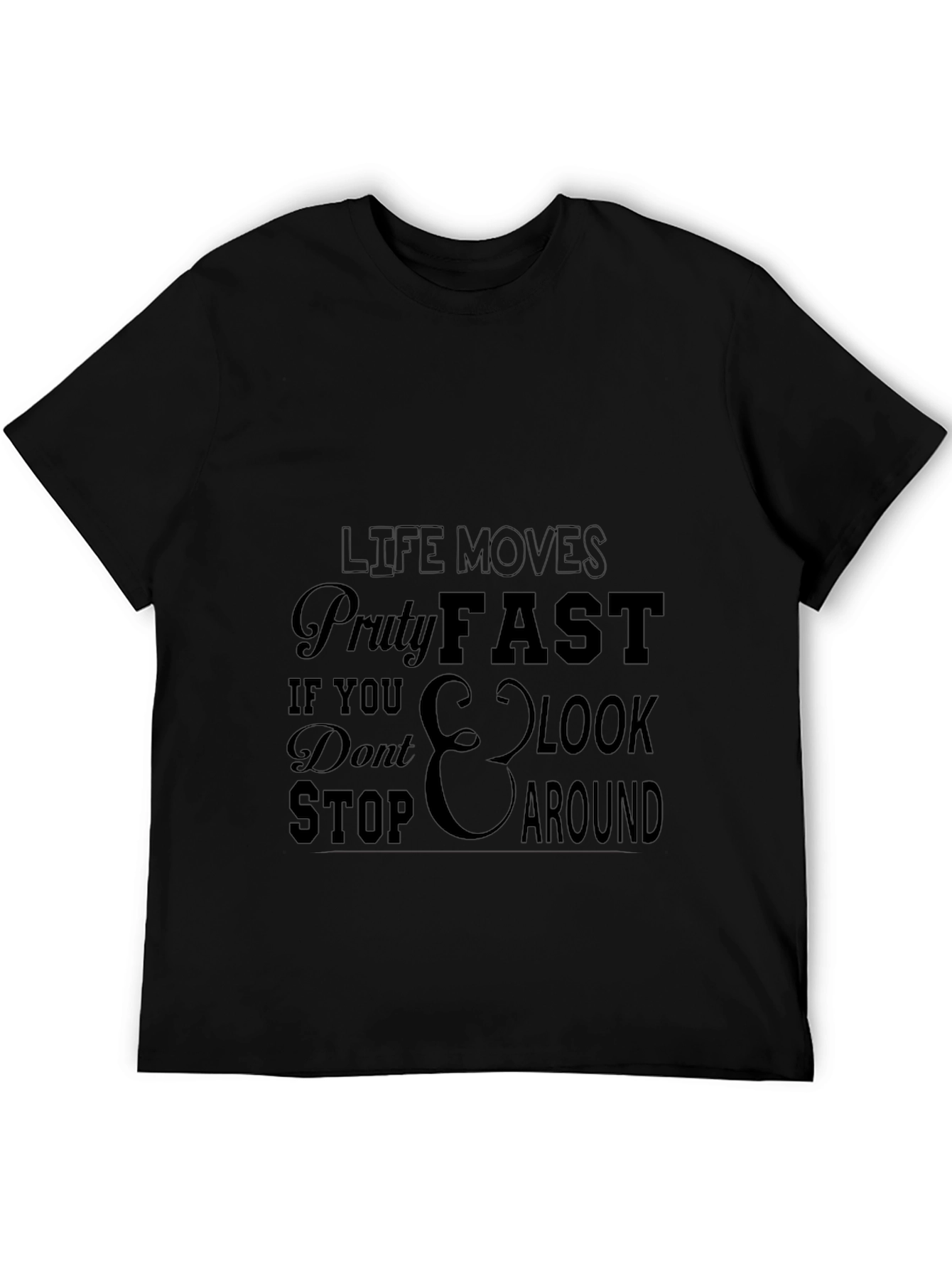 Life Moves Pretty Fast Graphic Tee - Black