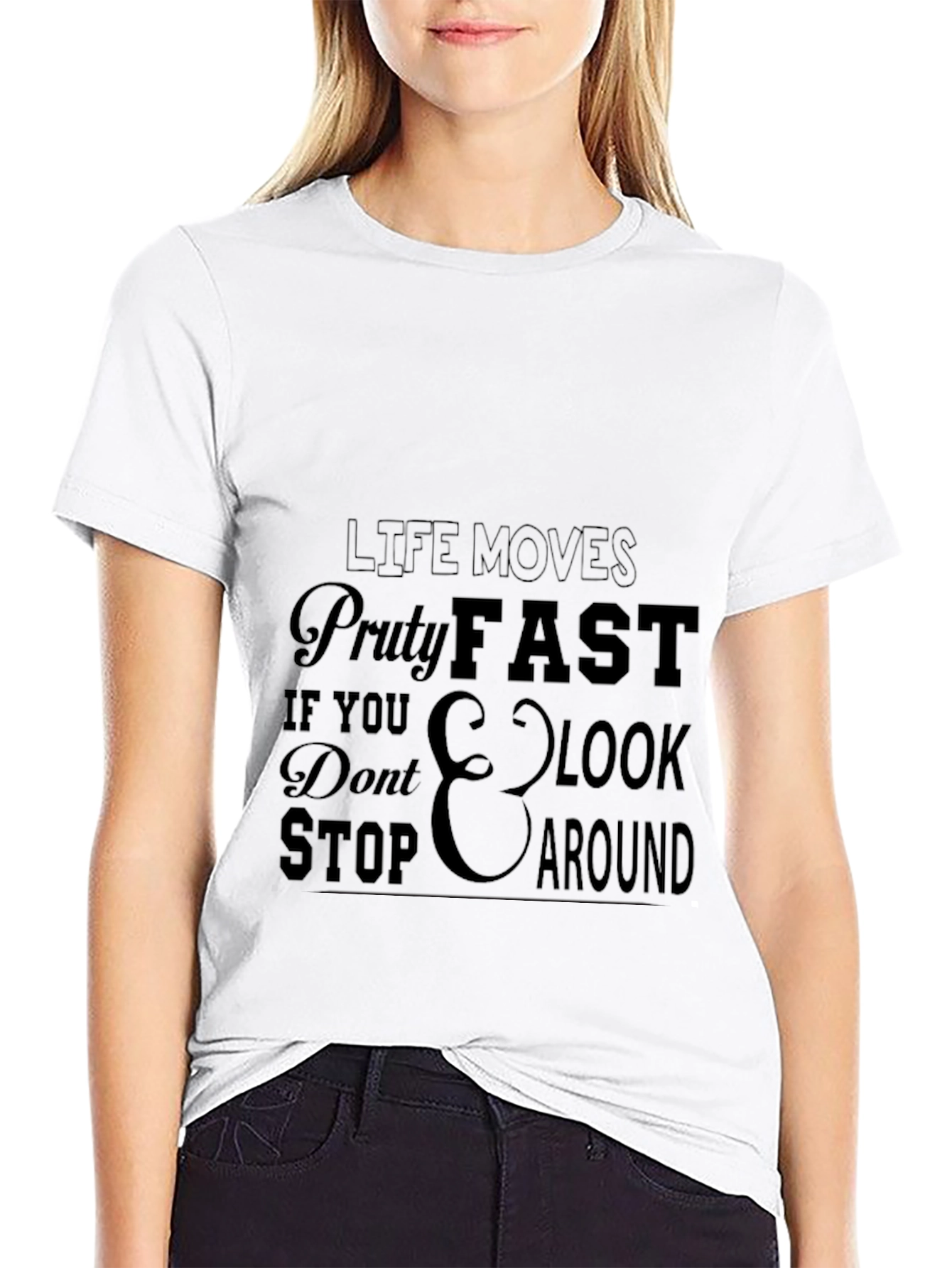 Life Moves Pretty Fast Graphic Tee - Black