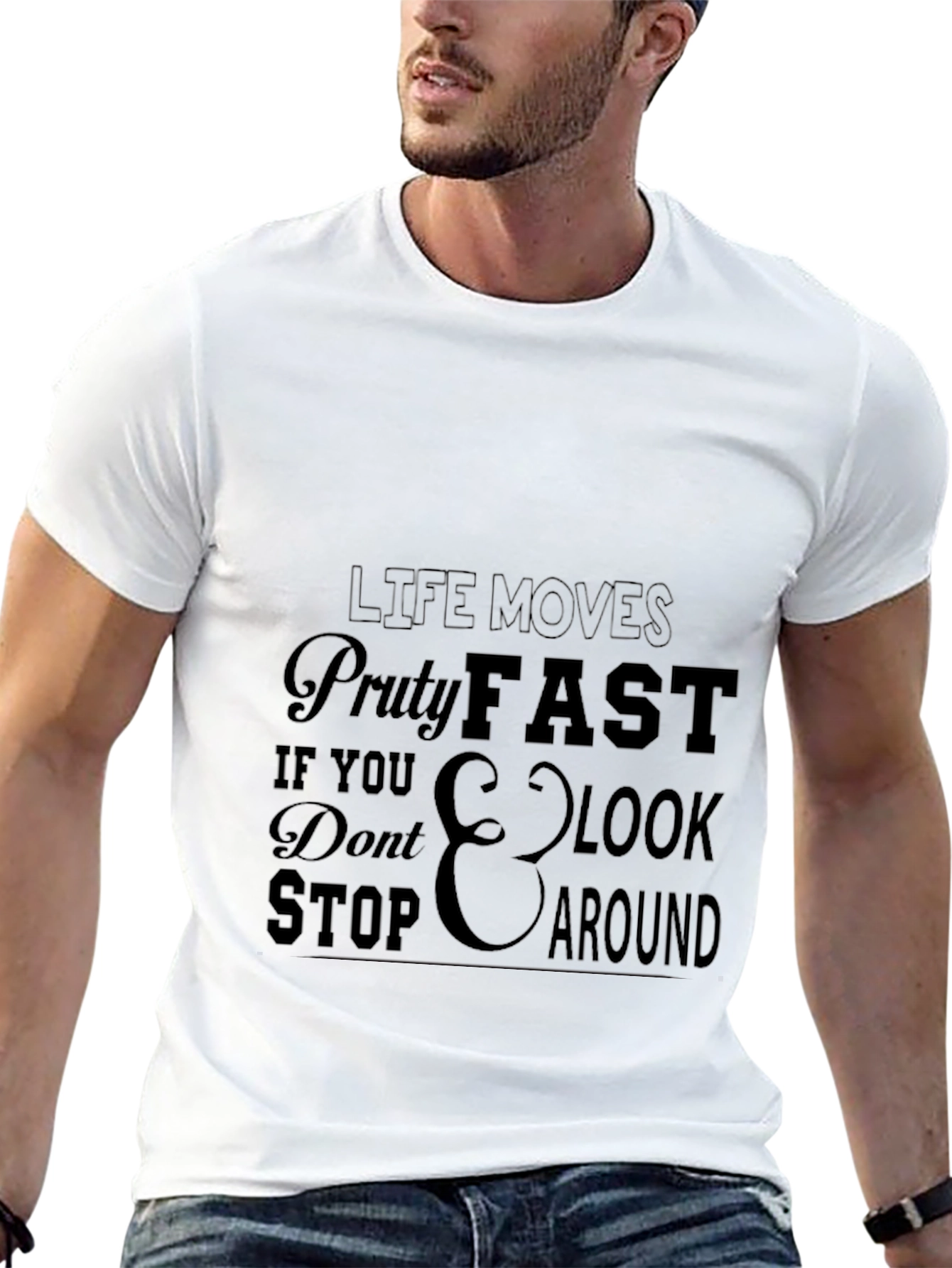 Life Moves Pretty Fast Graphic Tee - Black