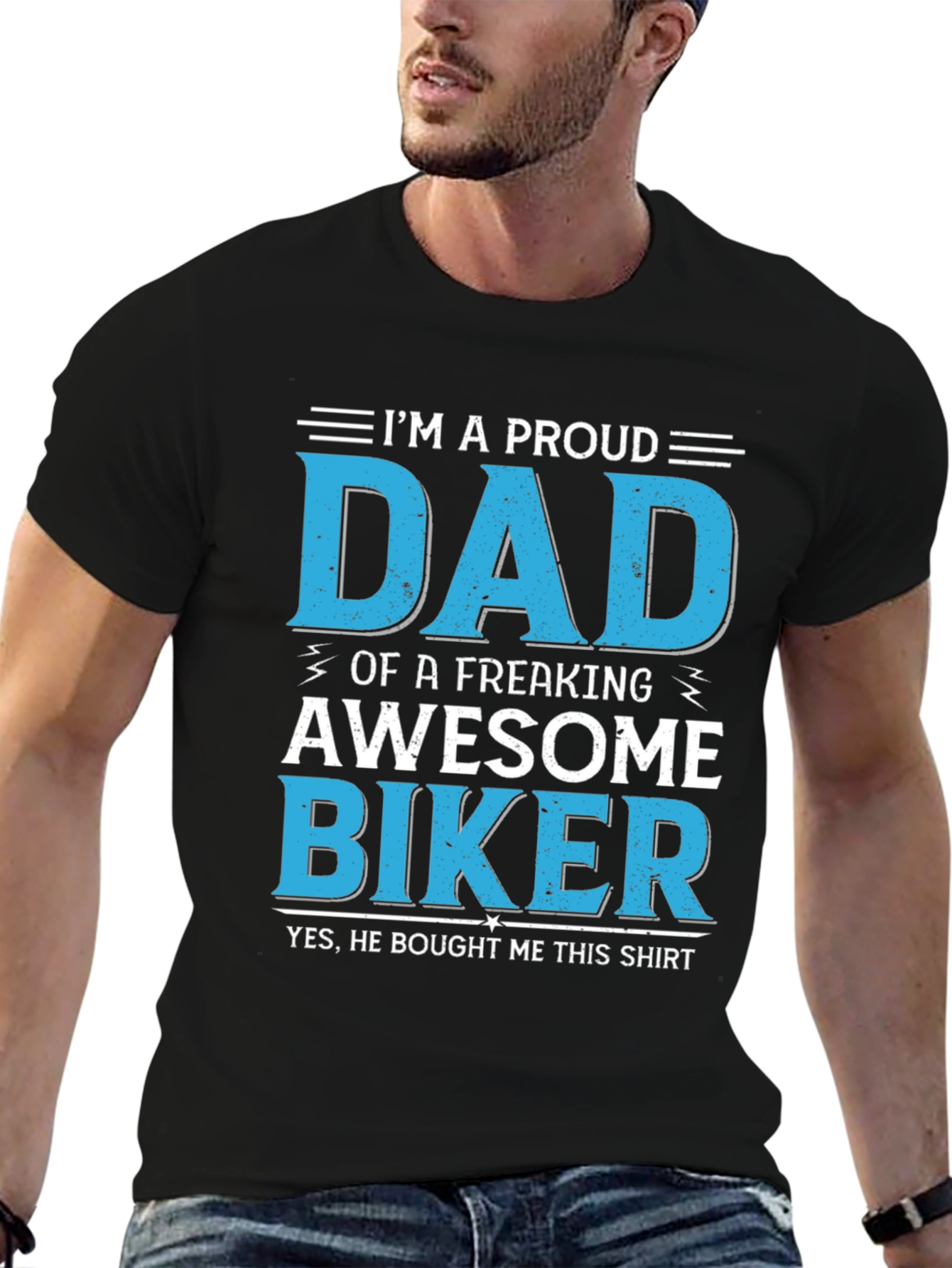 Proud Dad Biker T-Shirt - Awesome Fathers Day Gift!