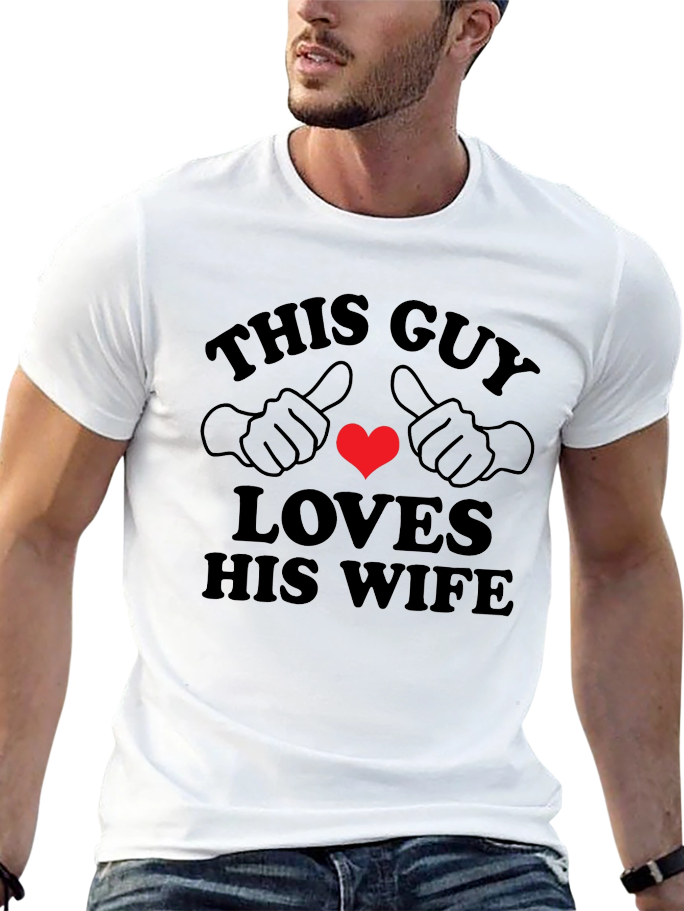 This Guy Loves His Wife T-Shirt - Black
