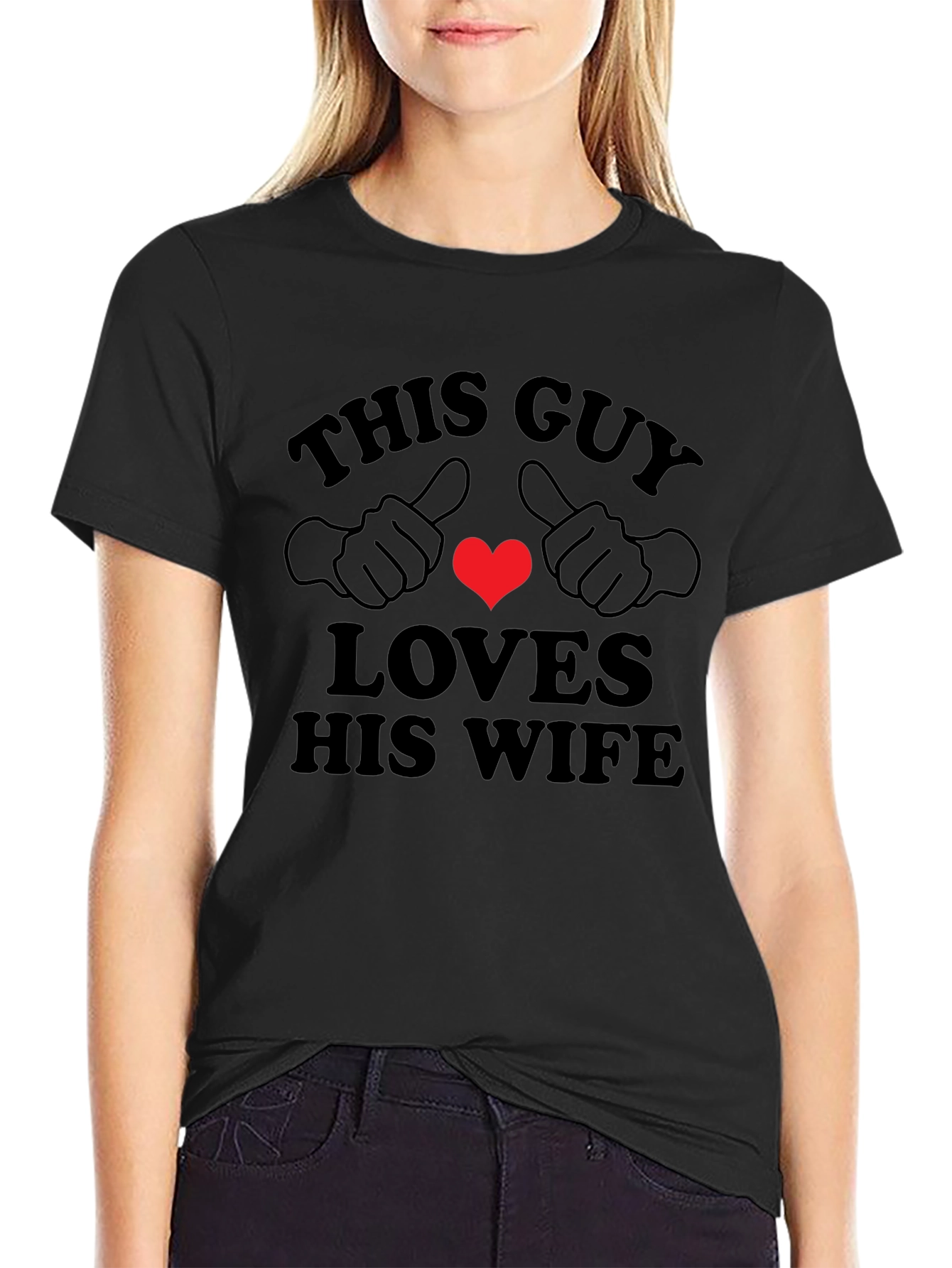 This Guy Loves His Wife T-Shirt - Black