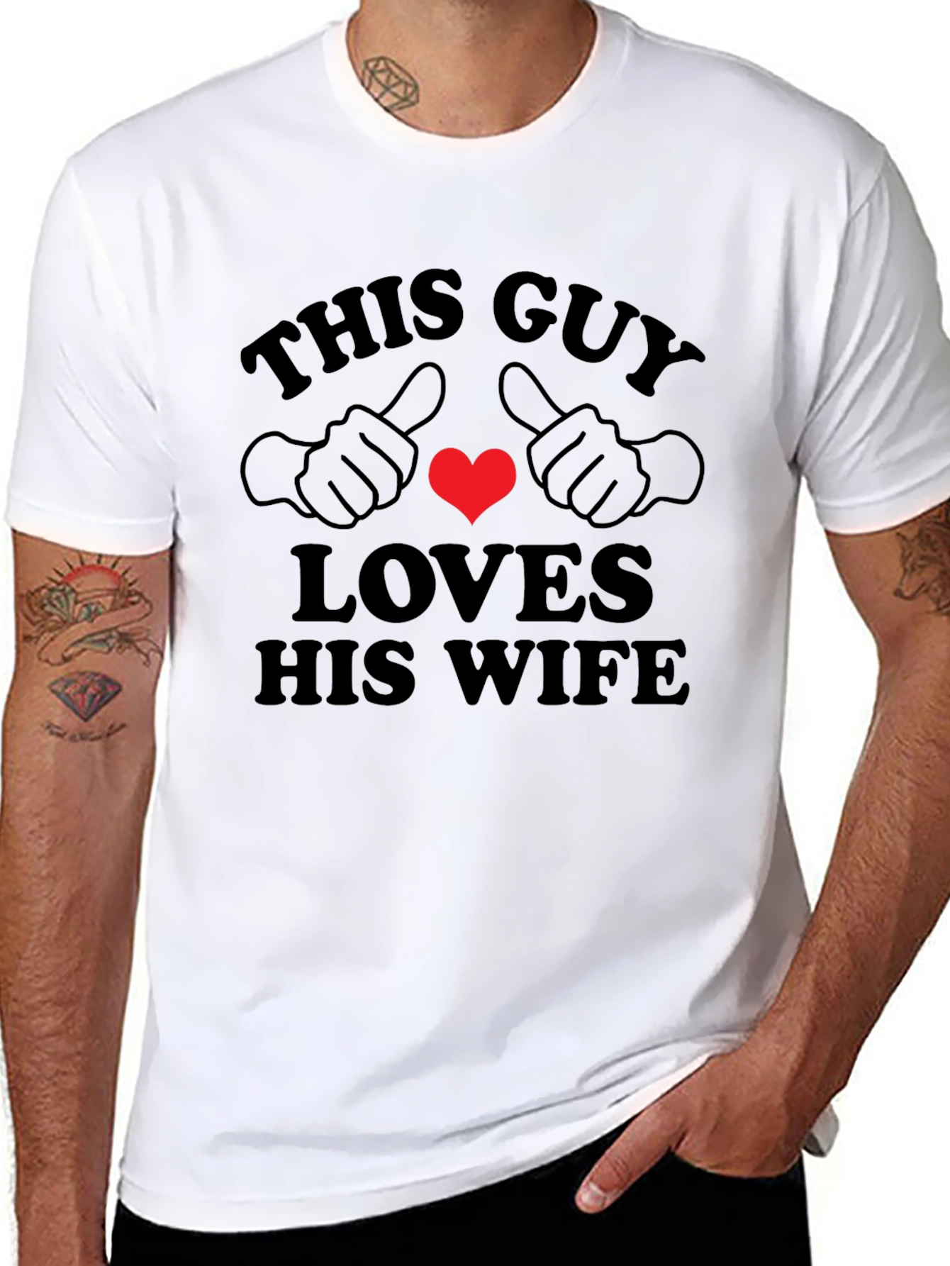 This Guy Loves His Wife T-Shirt - Black