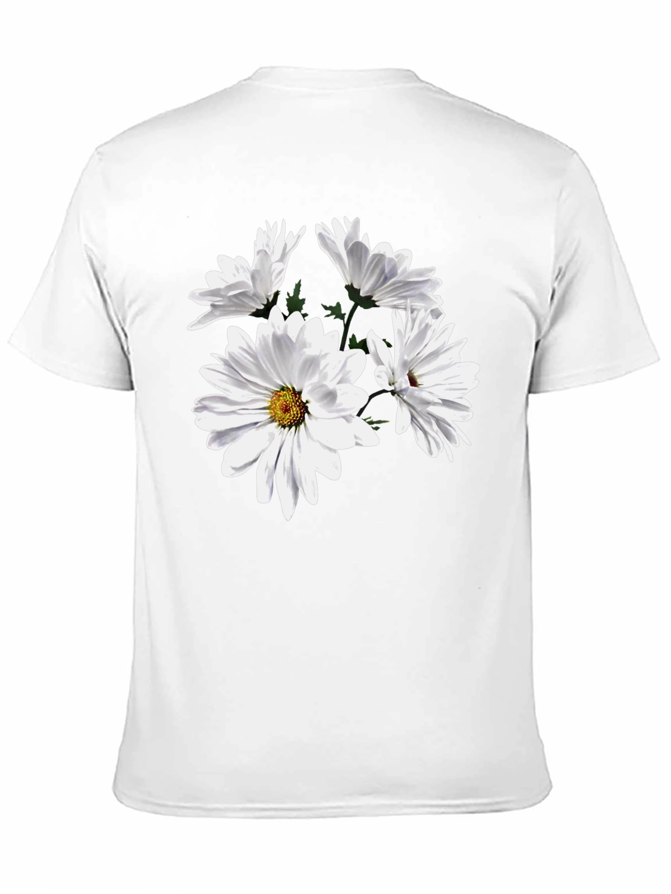 Floral T-Shirt - Daisies on Black