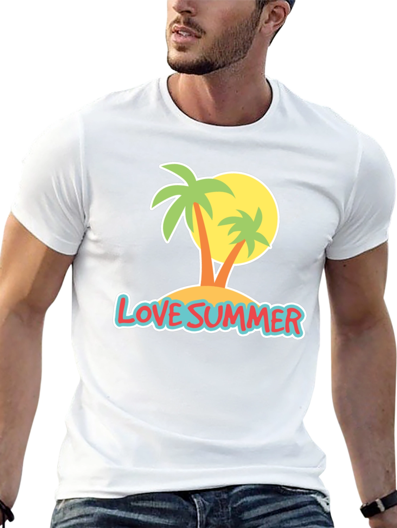 Love Summer T-Shirt: Palm Tree Island Design
