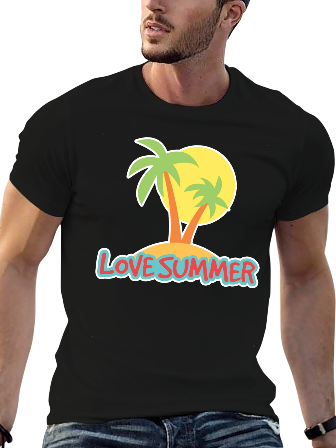 Love Summer T-Shirt: Palm Tree Island Design