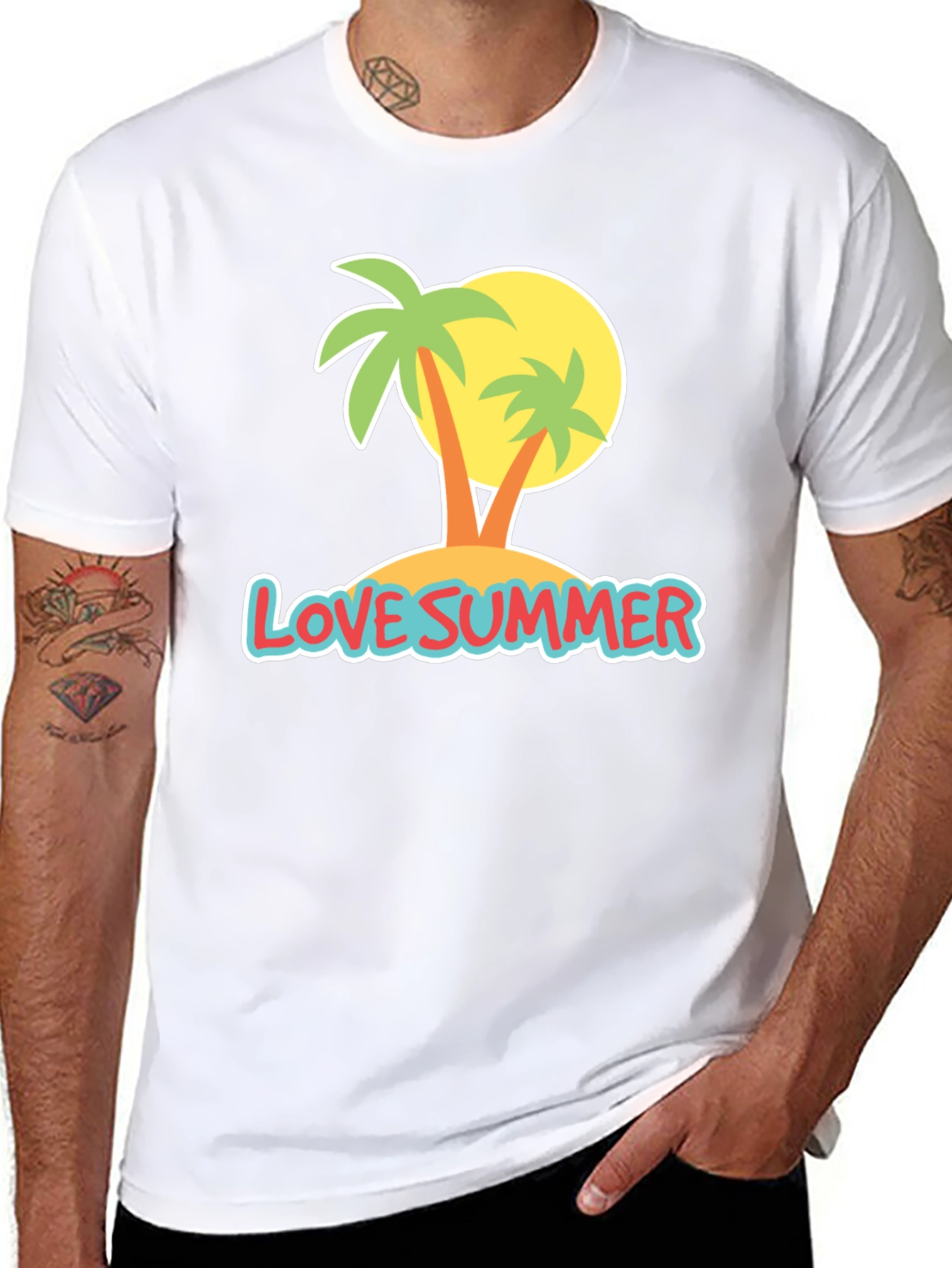 Love Summer T-Shirt: Palm Tree Island Design