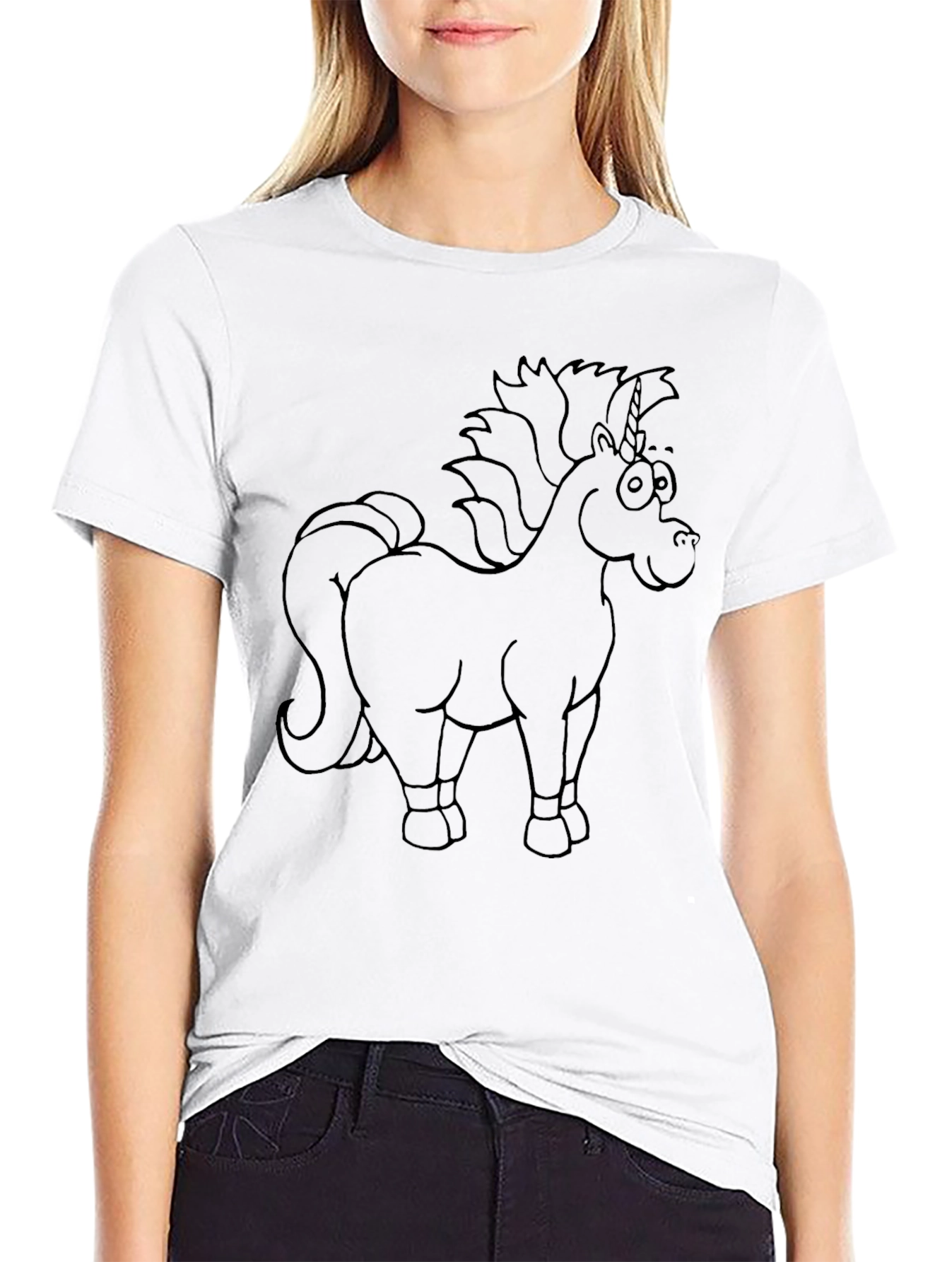 Unicorn Graphic Black T-Shirt