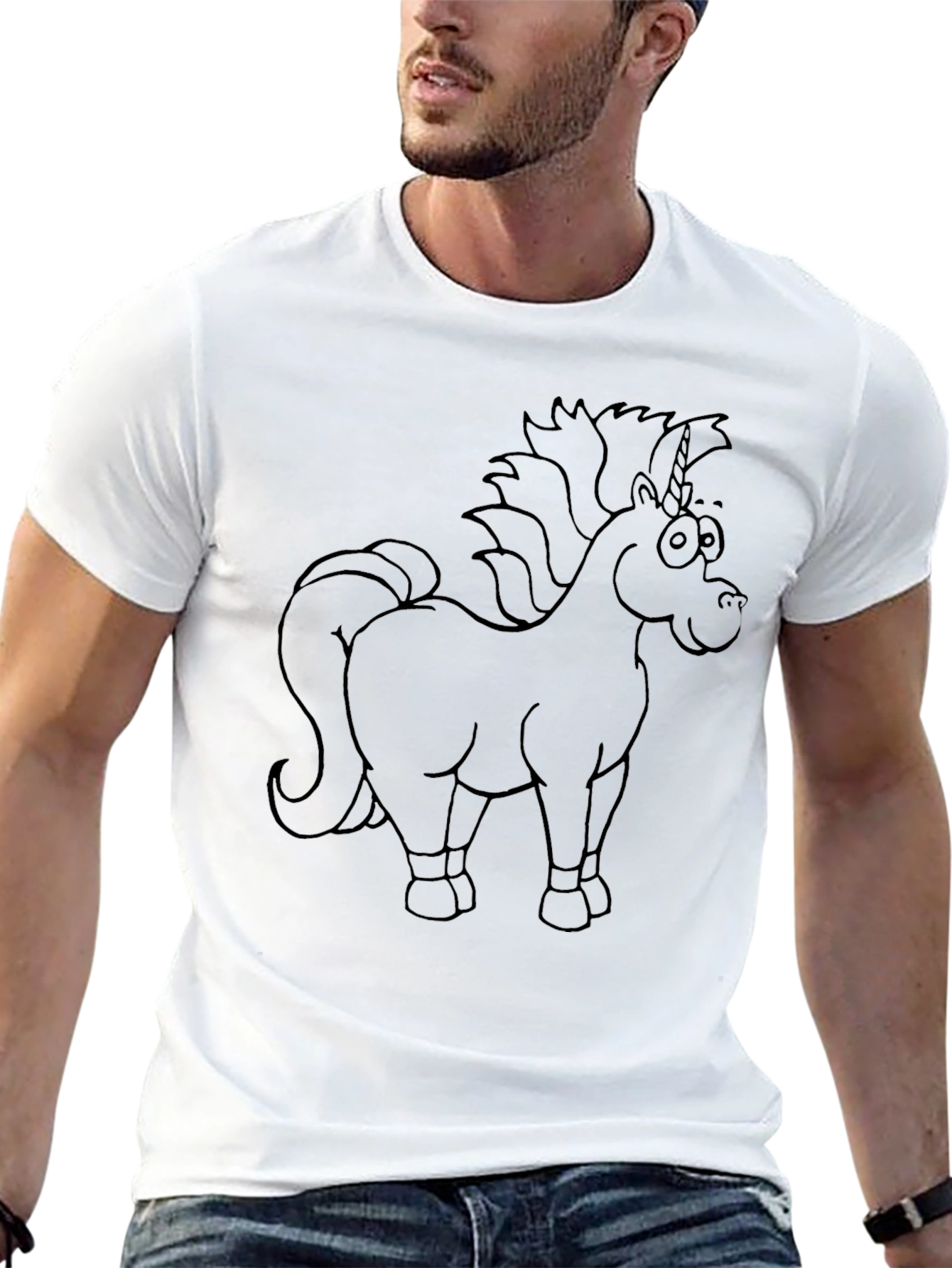 Unicorn Graphic Black T-Shirt
