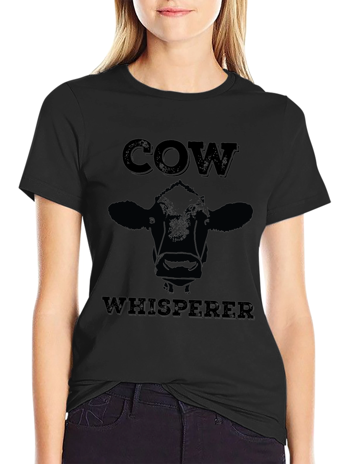 Cow Whisperer Graphic Tee - Black