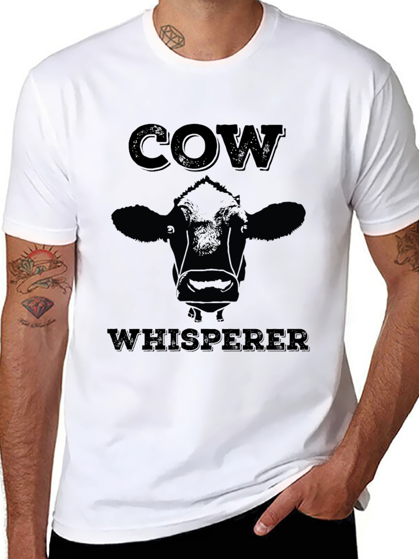 Cow Whisperer Graphic Tee - Black