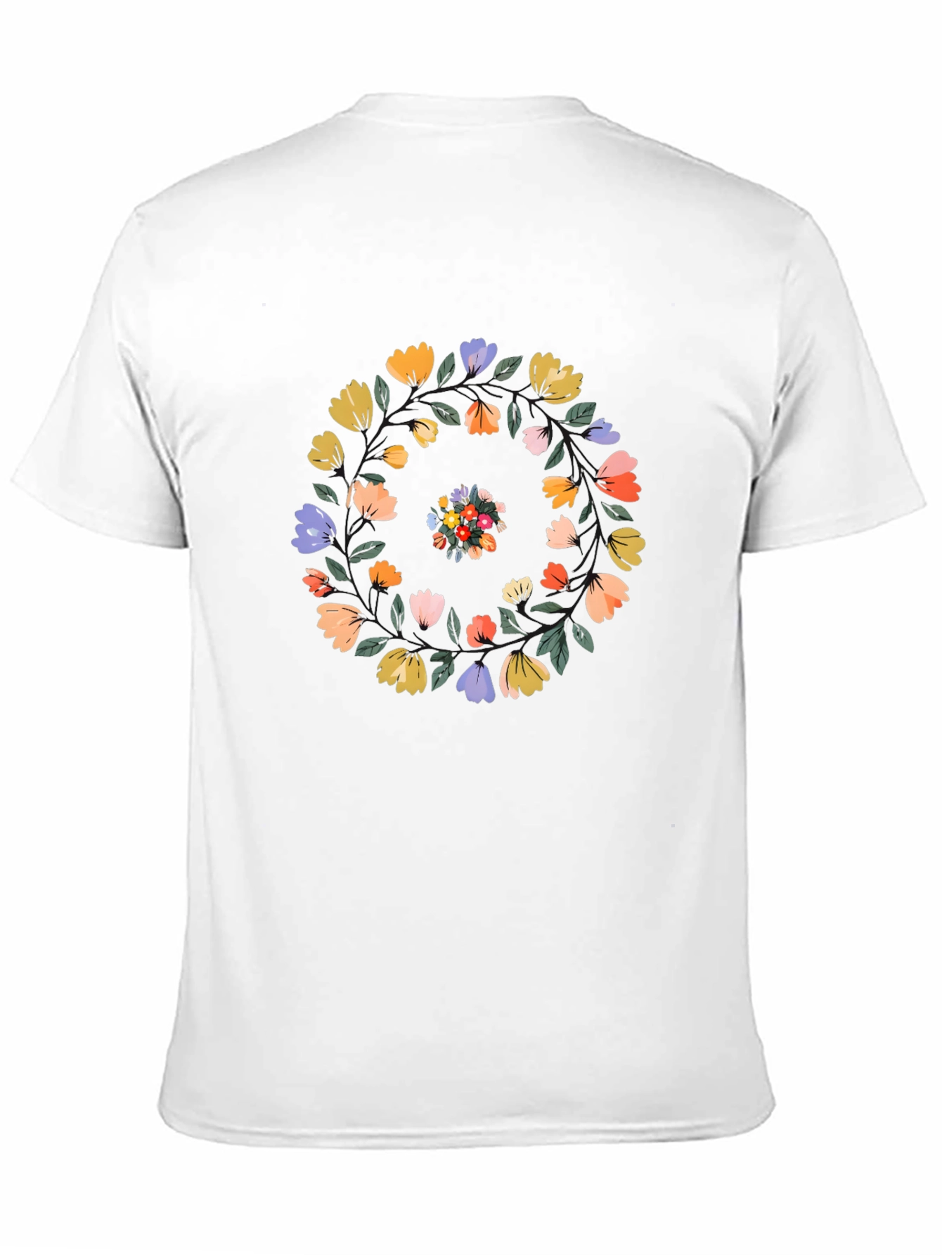 Floral Swirl Black T-Shirt - Casual Style