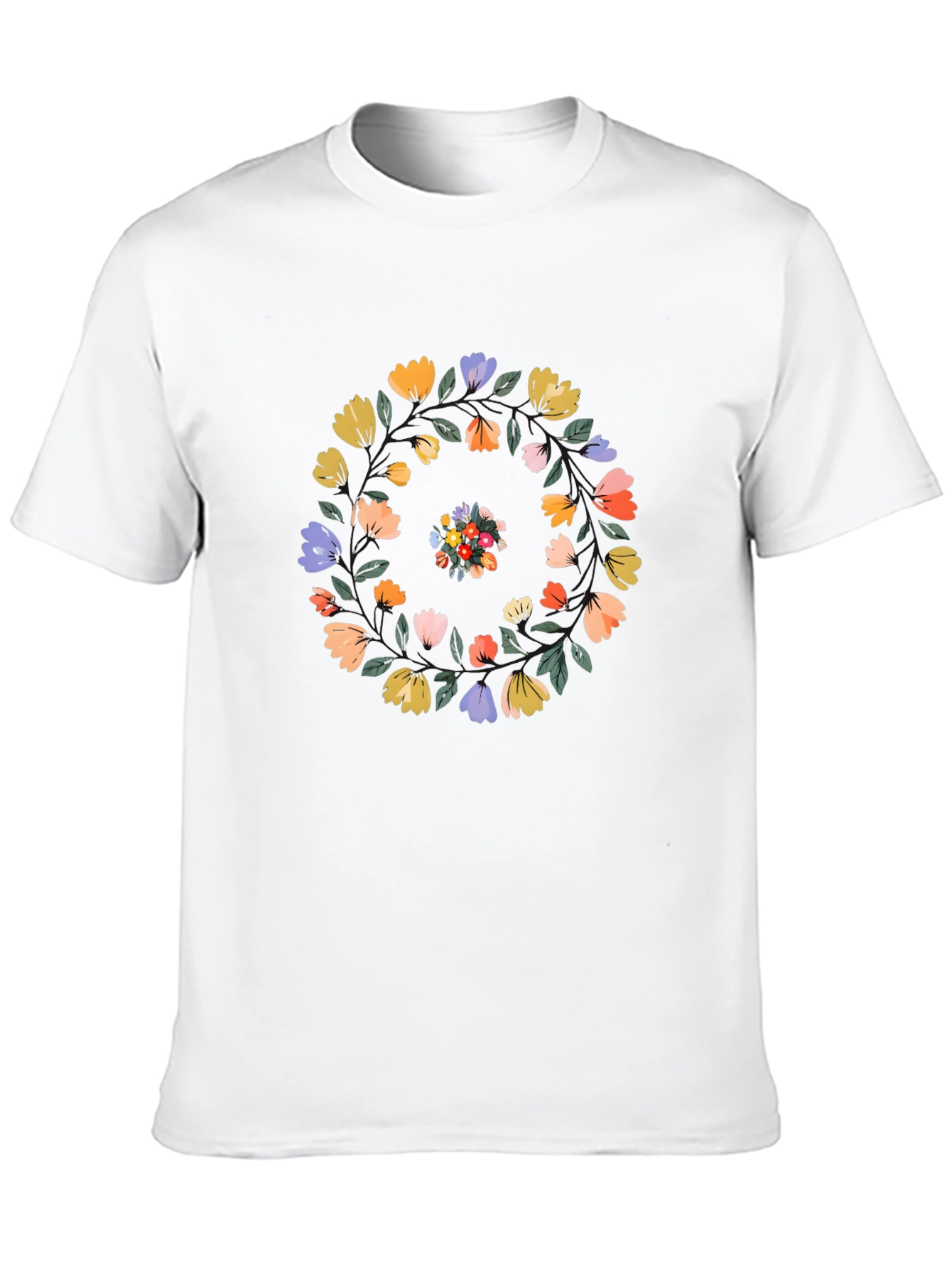 Floral Swirl Black T-Shirt - Casual Style