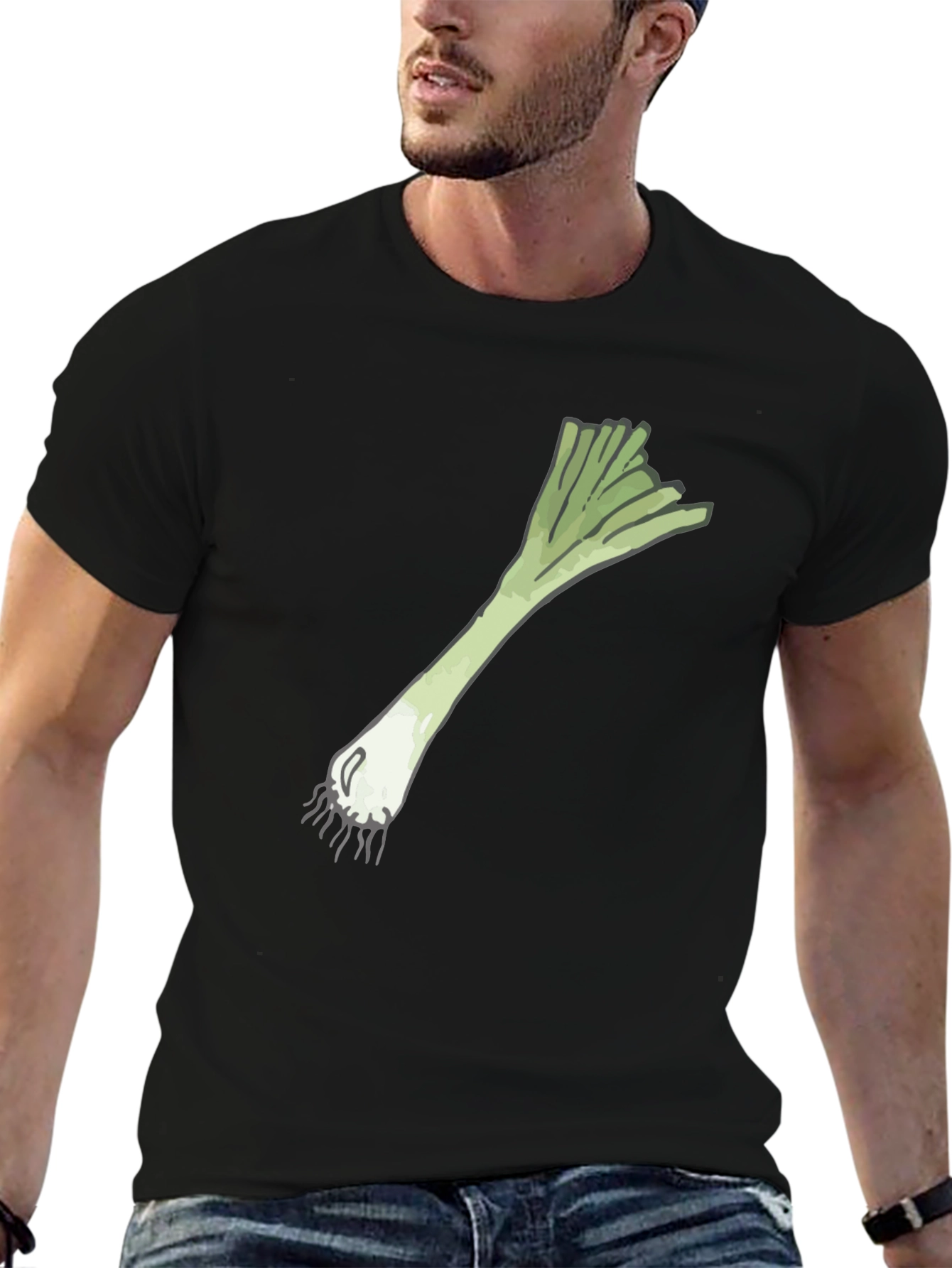 Leek Graphic Black T-Shirt