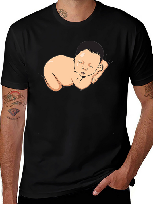 Sleeping Baby Graphic Black T-Shirt