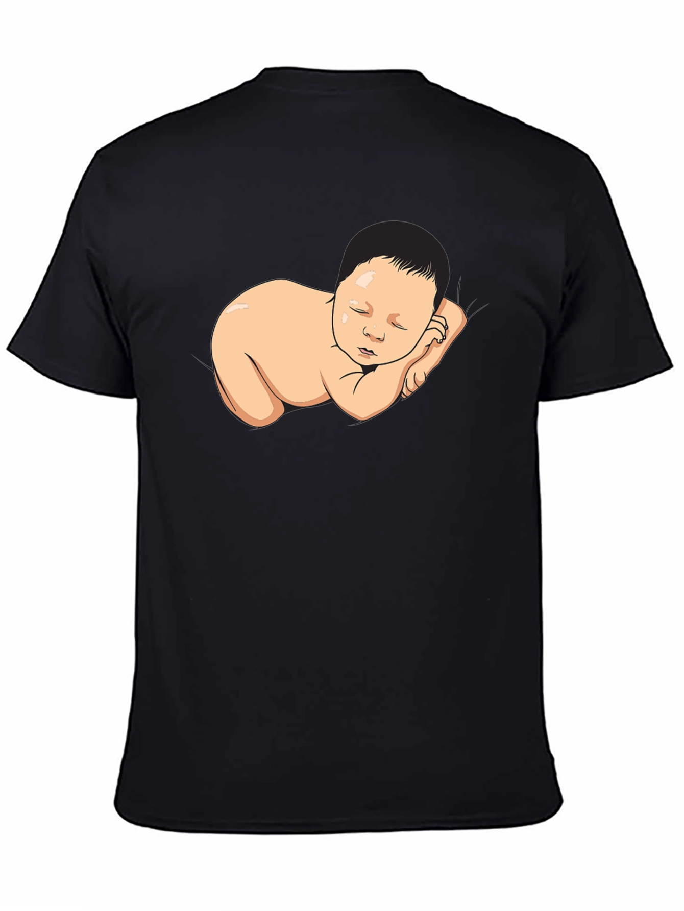 Sleeping Baby Graphic Black T-Shirt
