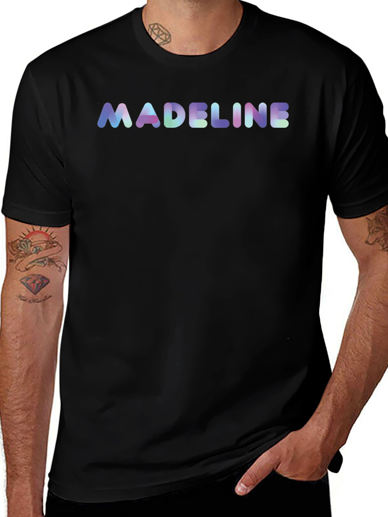 Madeline Name Personalized Black T-Shirt