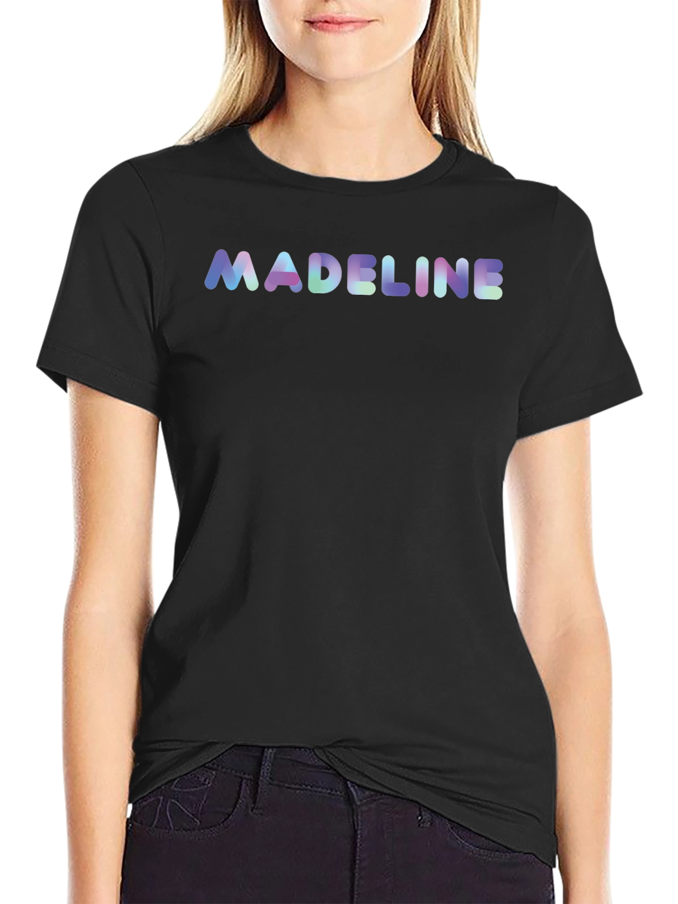Madeline Name Personalized Black T-Shirt