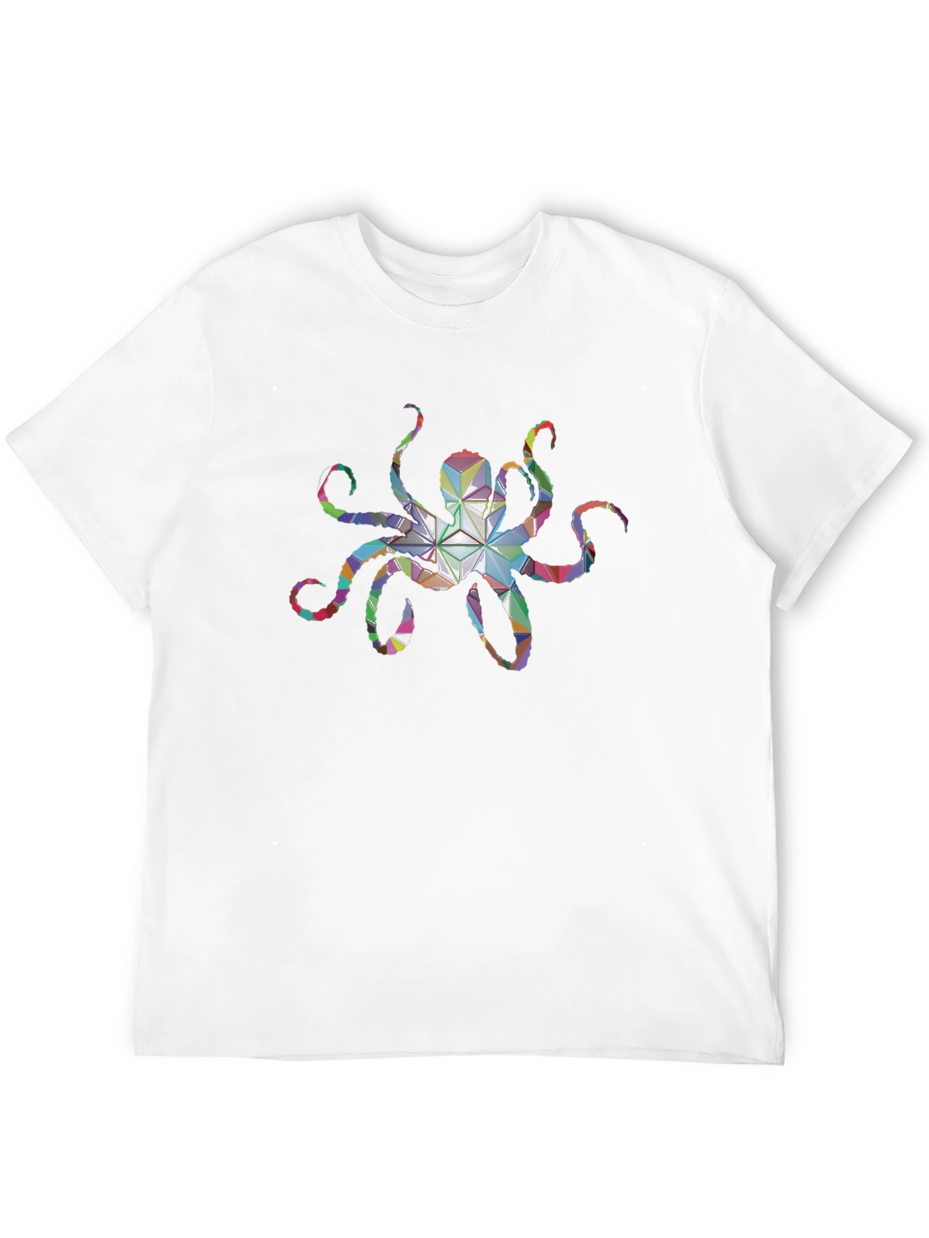 Geometric Octopus Graphic Tee - Black