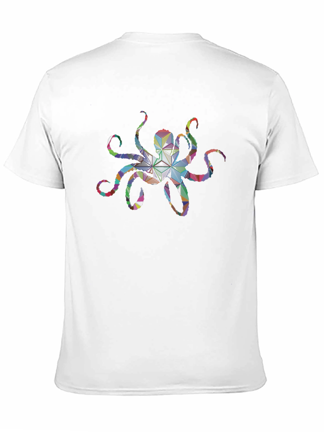 Geometric Octopus Graphic Tee - Black