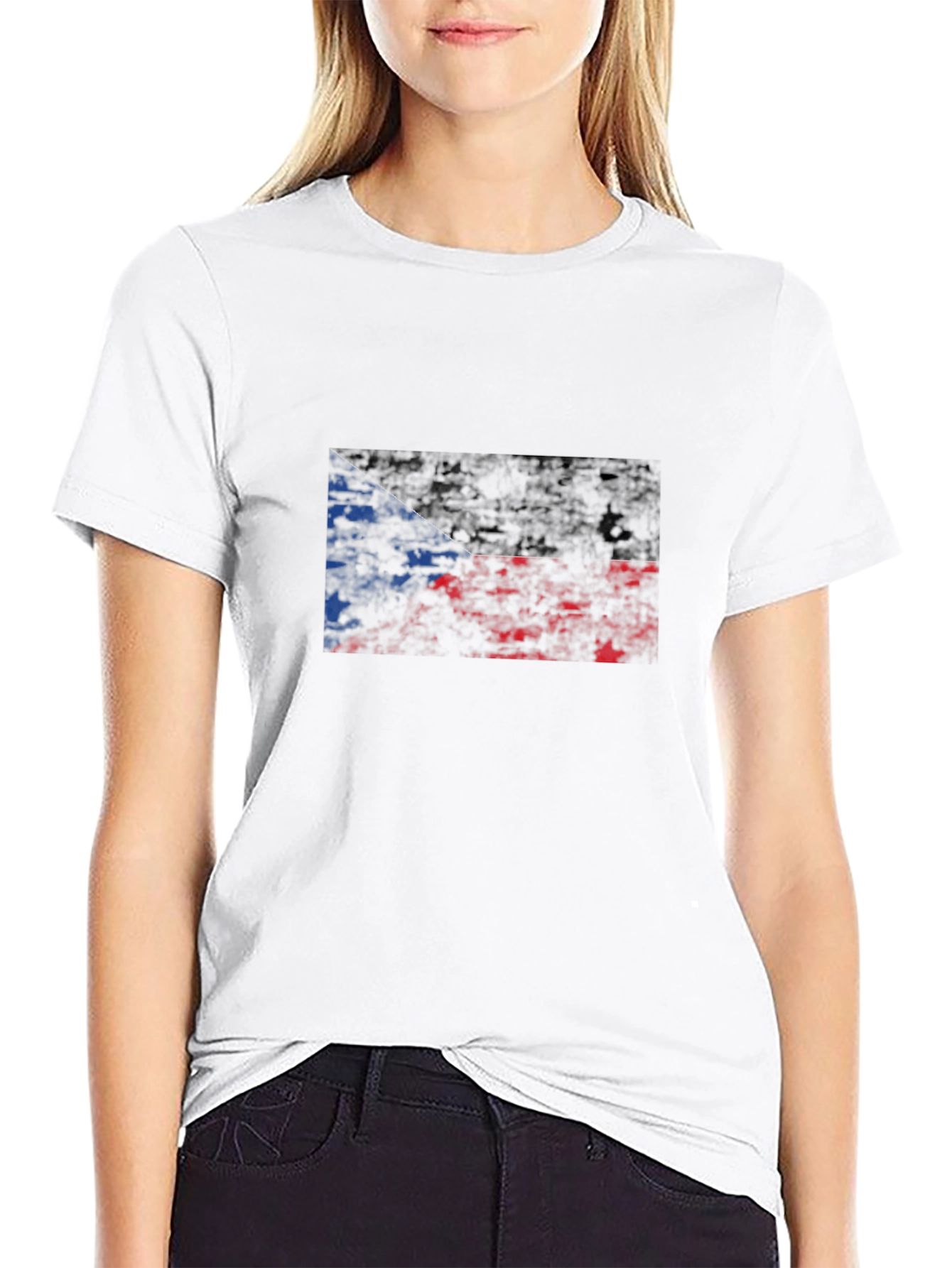 Czech Republic Flag Distressed Graphic Tee