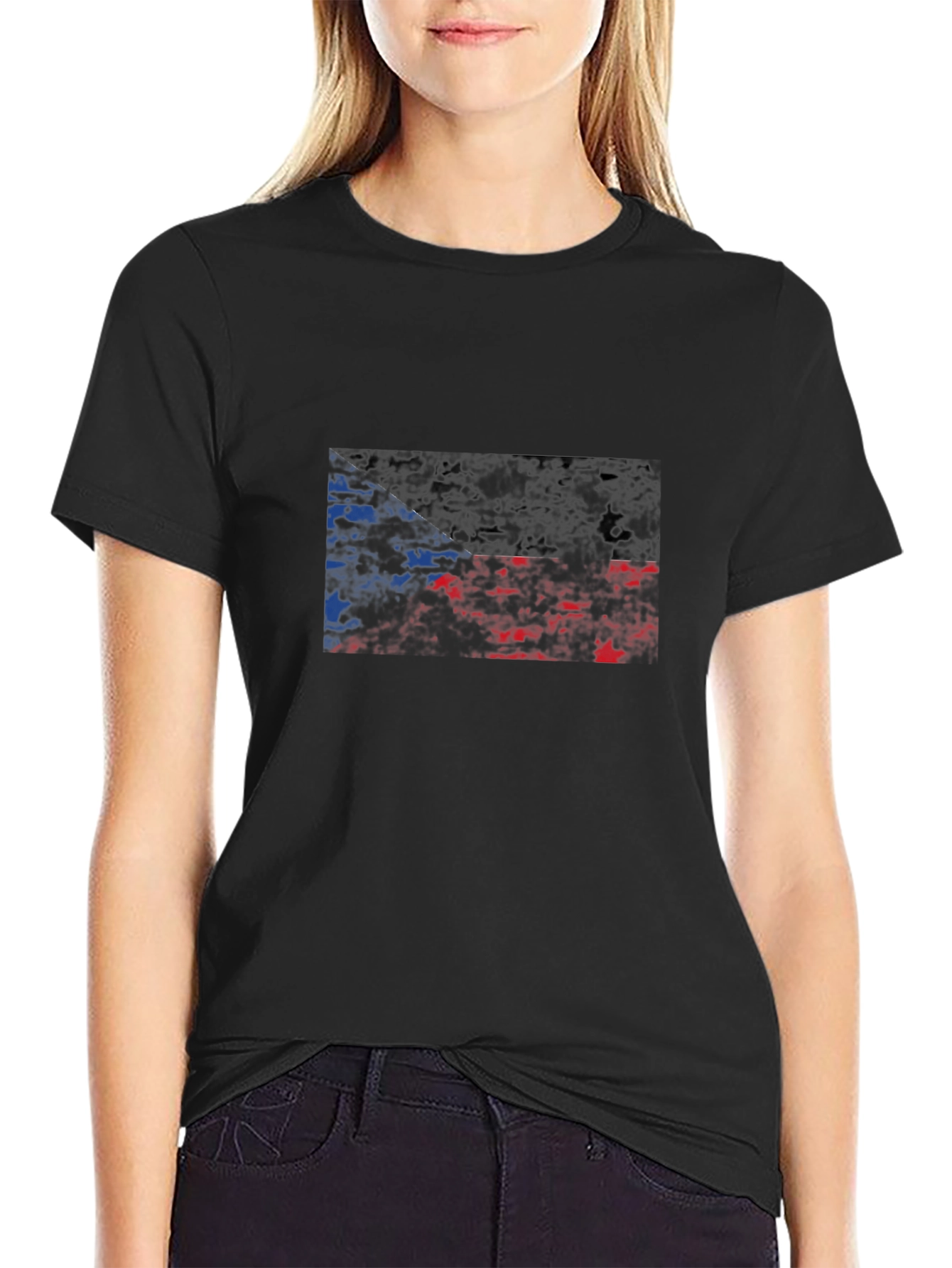 Czech Republic Flag Distressed Graphic Tee