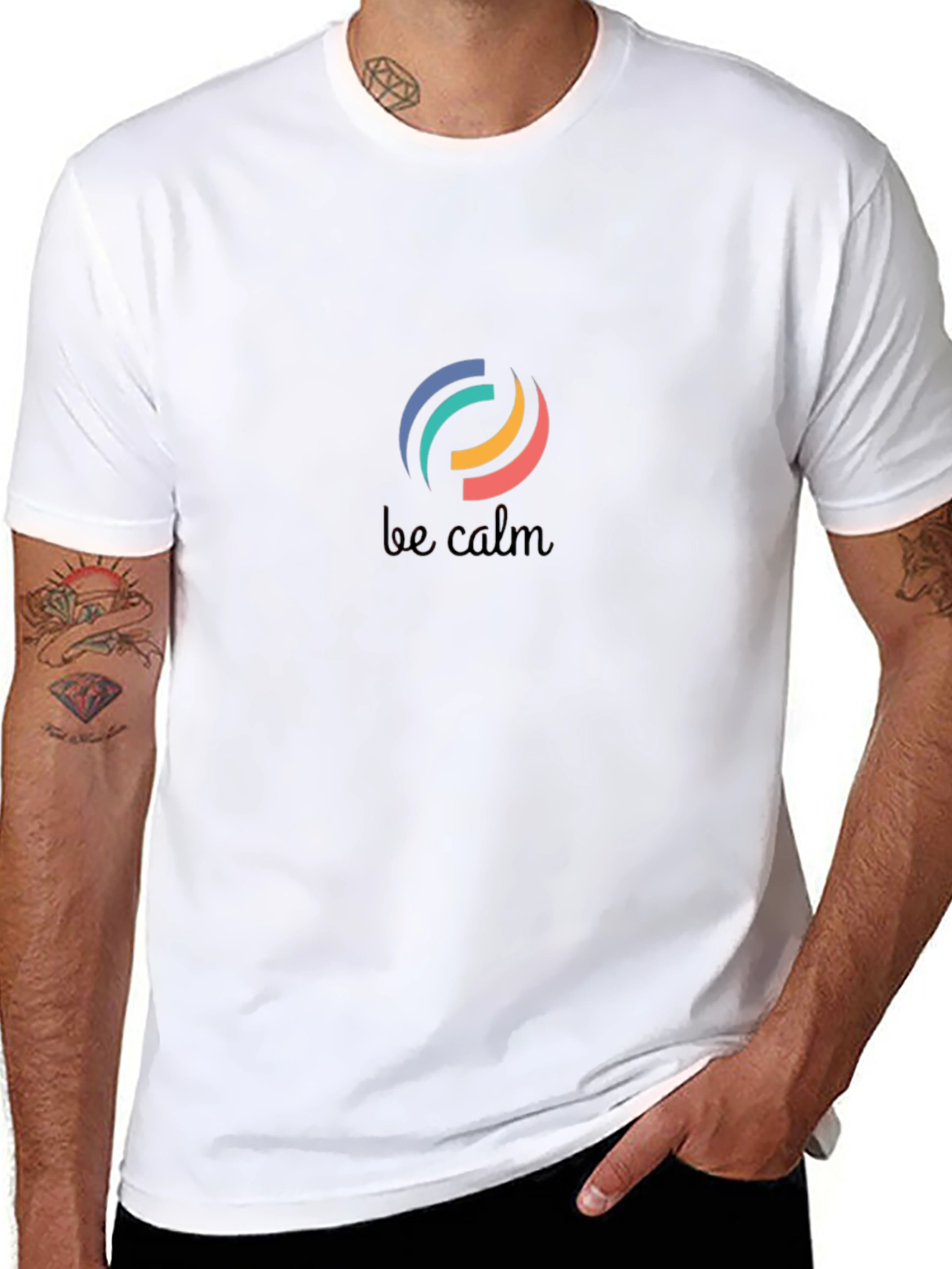 Be Calm Black Graphic T-Shirt