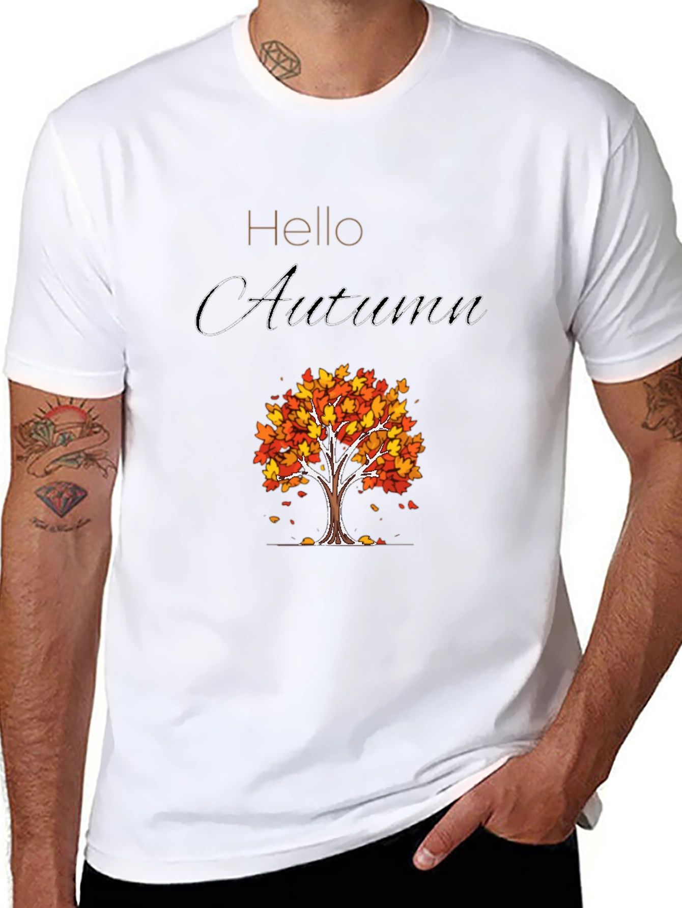 Hello Autumn Graphic Tee - Fall Season Shirt