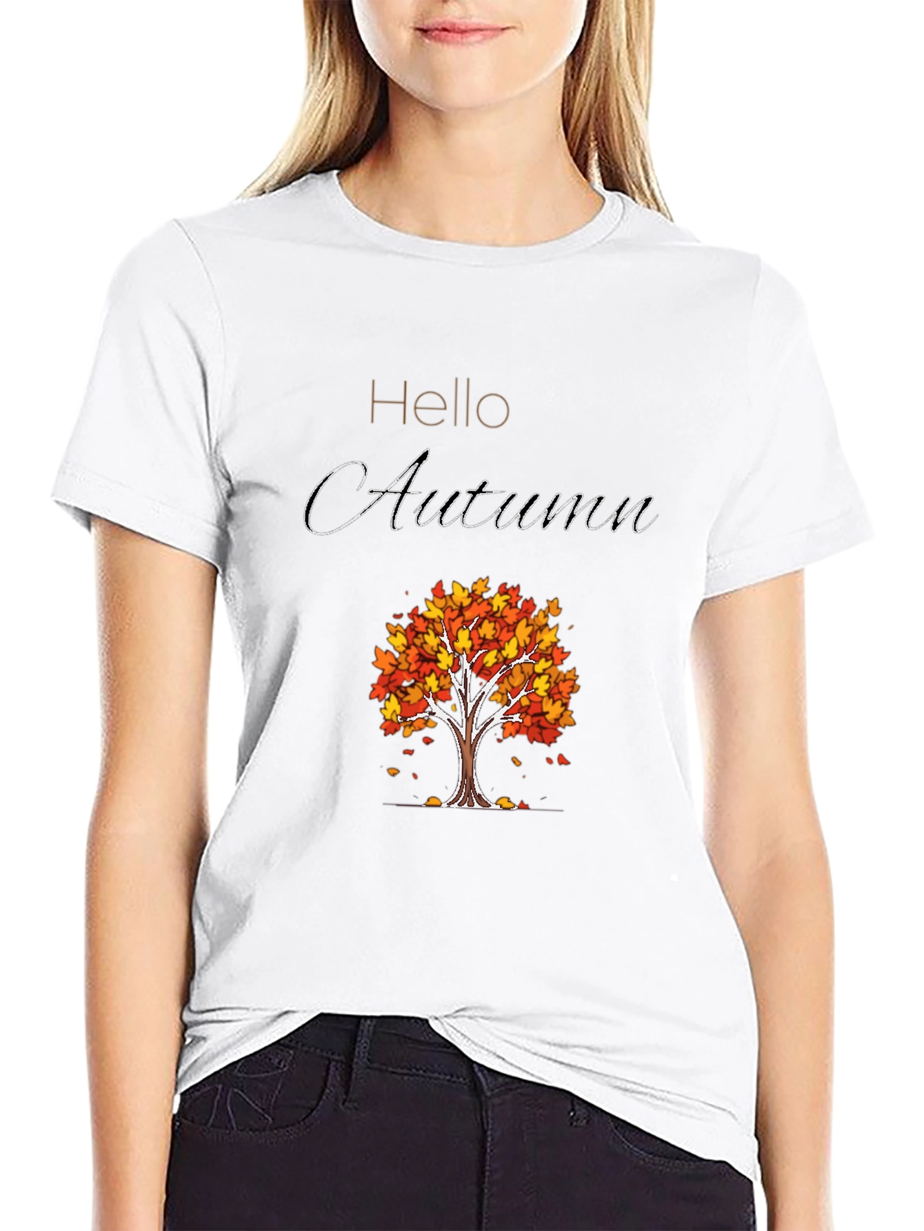 Hello Autumn Graphic Tee - Fall Season Shirt