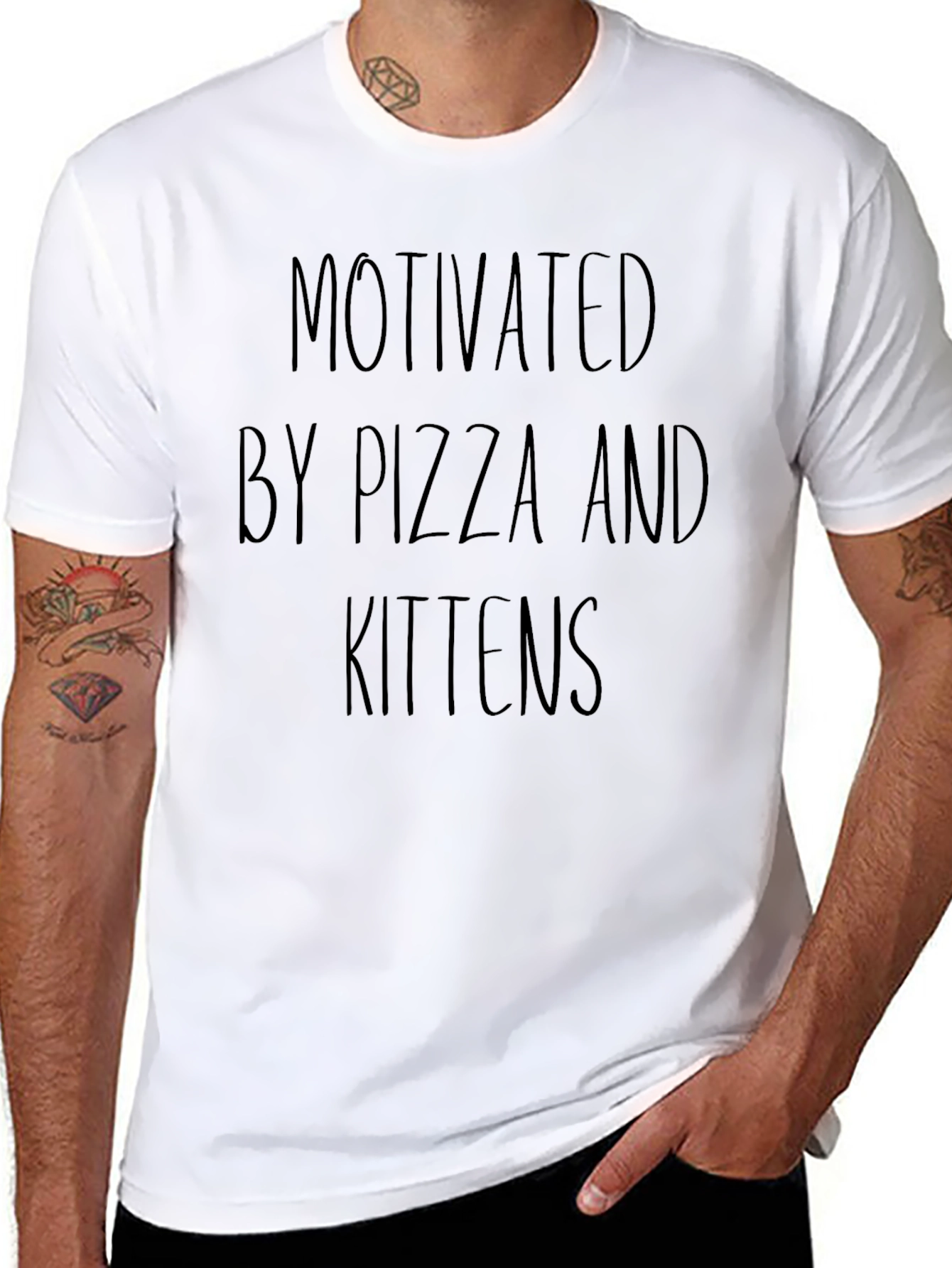 Motivated by Pizza and Kittens T-Shirt