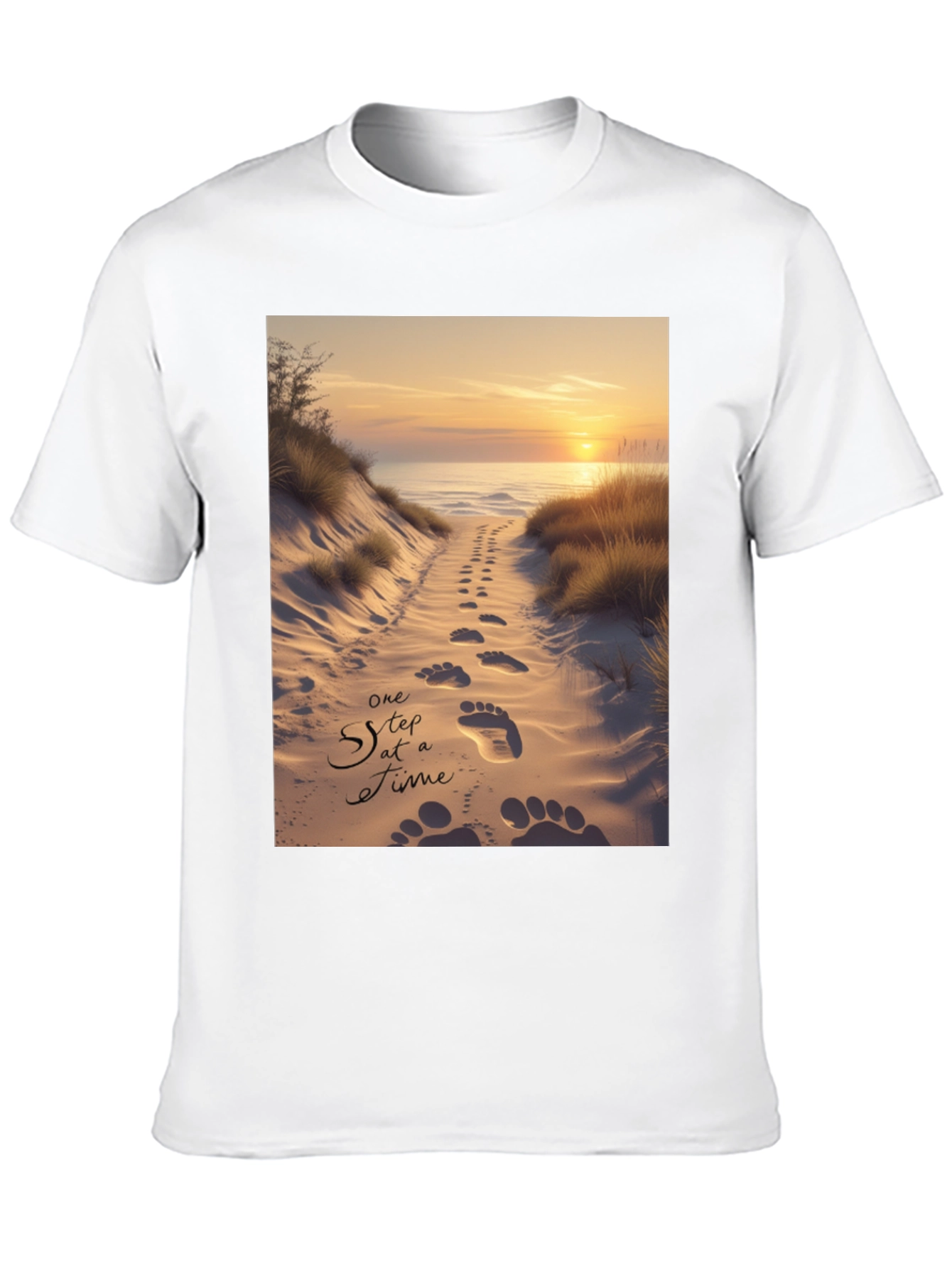 Beach Sunset Footprints T-Shirt