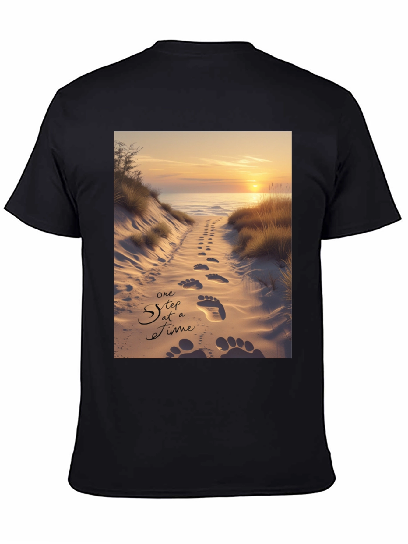 Beach Sunset Footprints T-Shirt