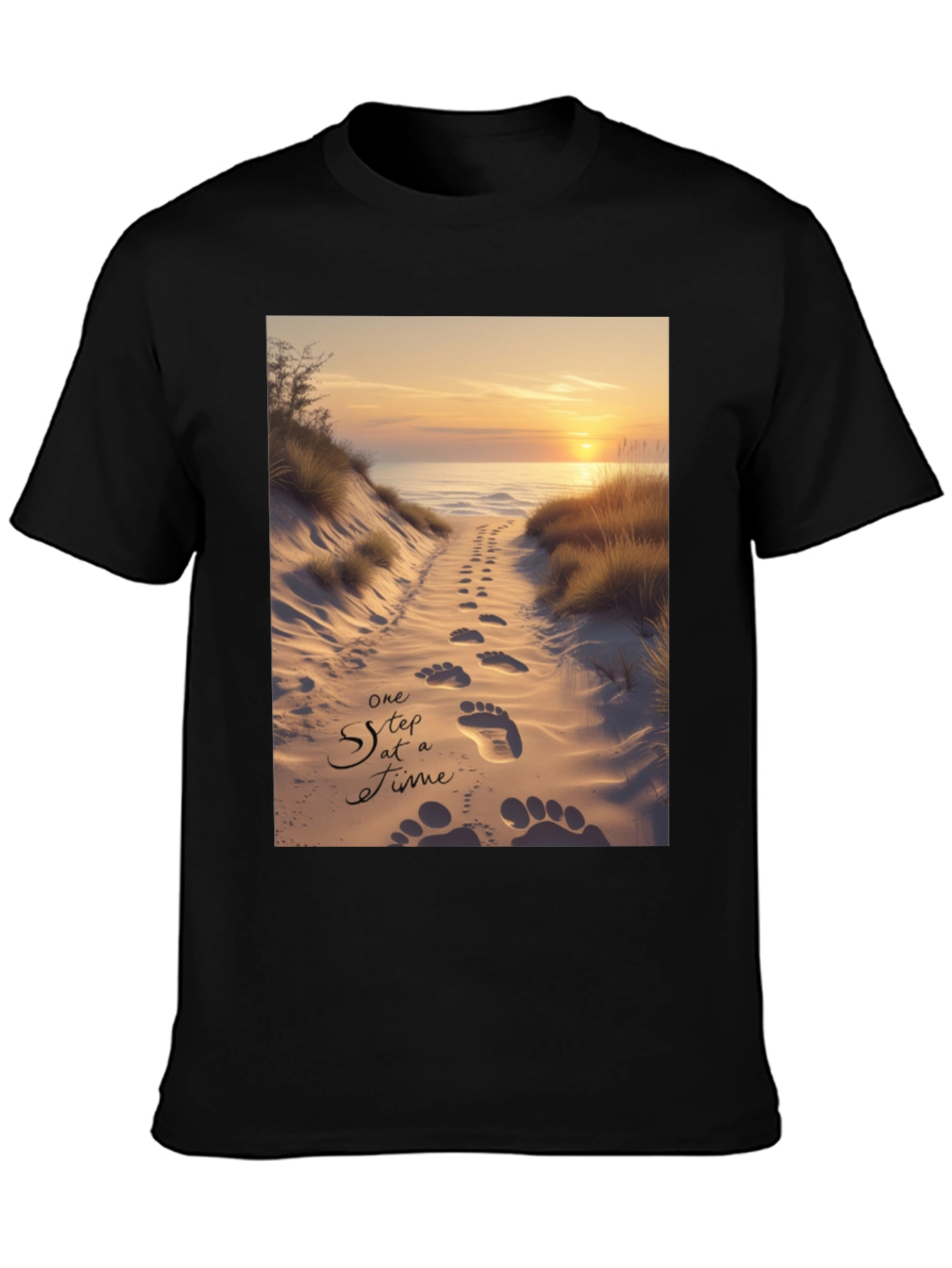 Beach Sunset Footprints T-Shirt
