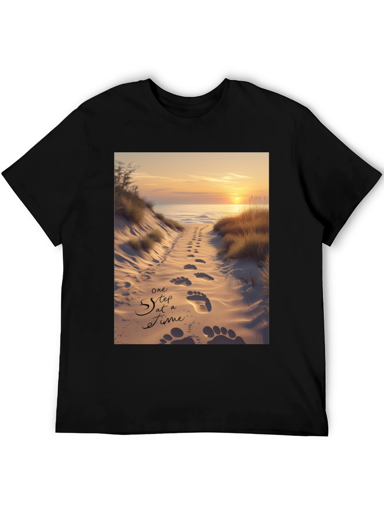 Beach Sunset Footprints T-Shirt