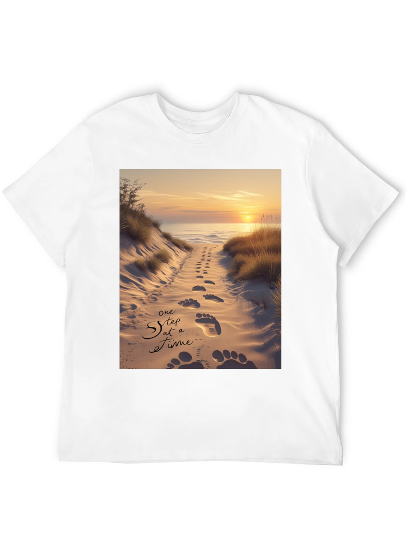 Beach Sunset Footprints T-Shirt
