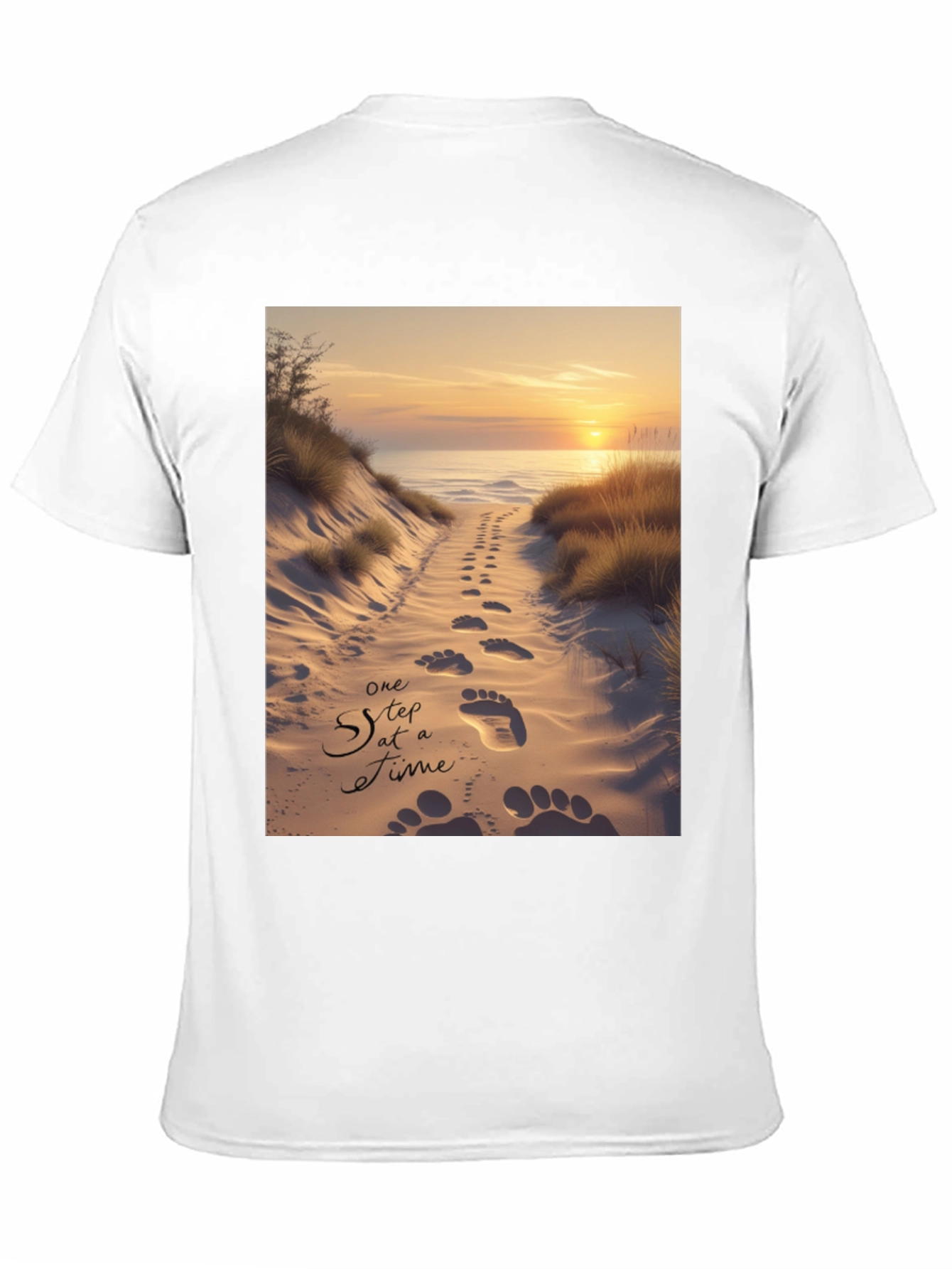Beach Sunset Footprints T-Shirt