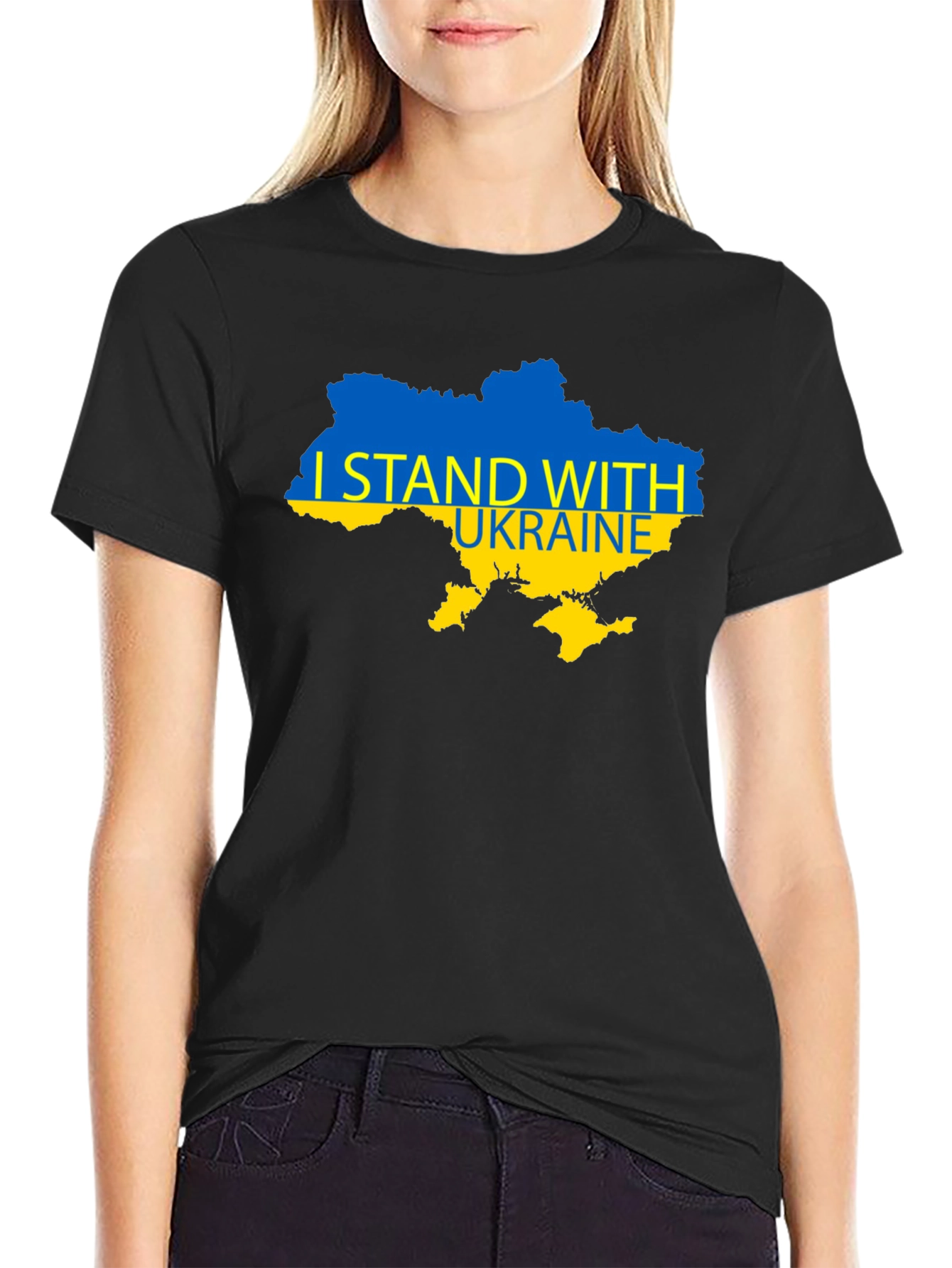 I Stand With Ukraine Black T-Shirt