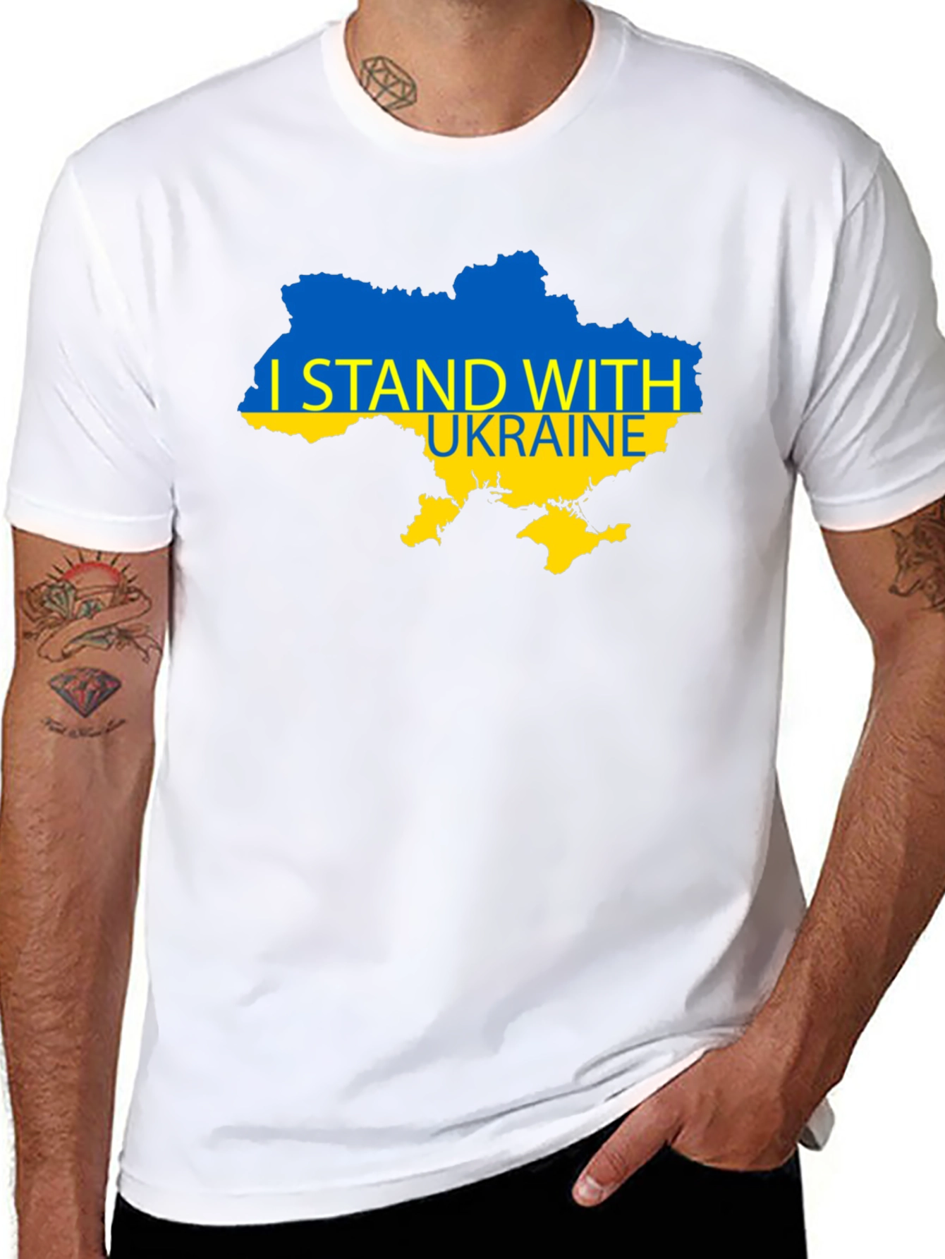 I Stand With Ukraine Black T-Shirt