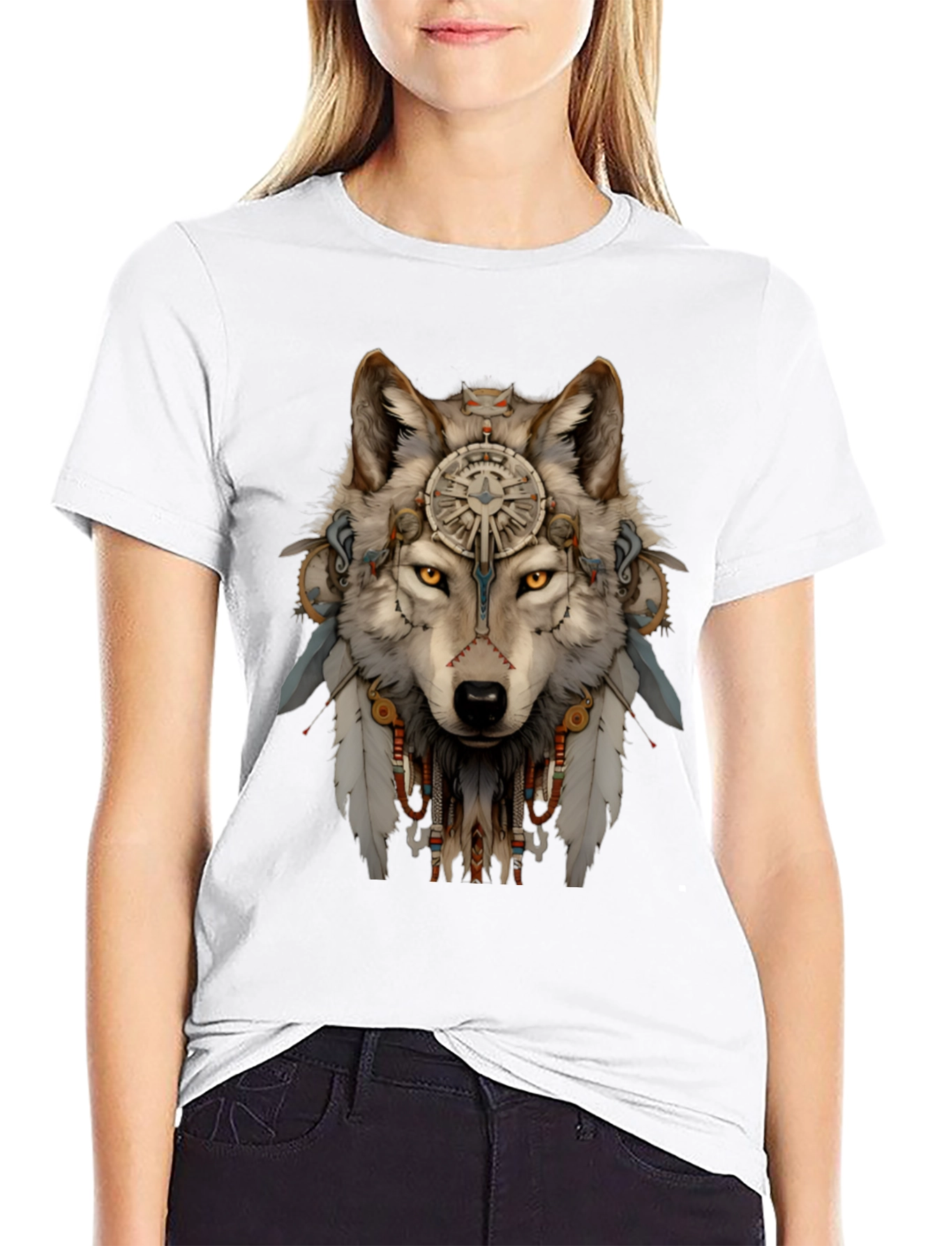 Wolf Spirit T-Shirt - Tribal Design
