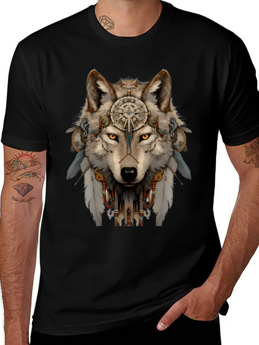 Wolf Spirit T-Shirt - Tribal Design