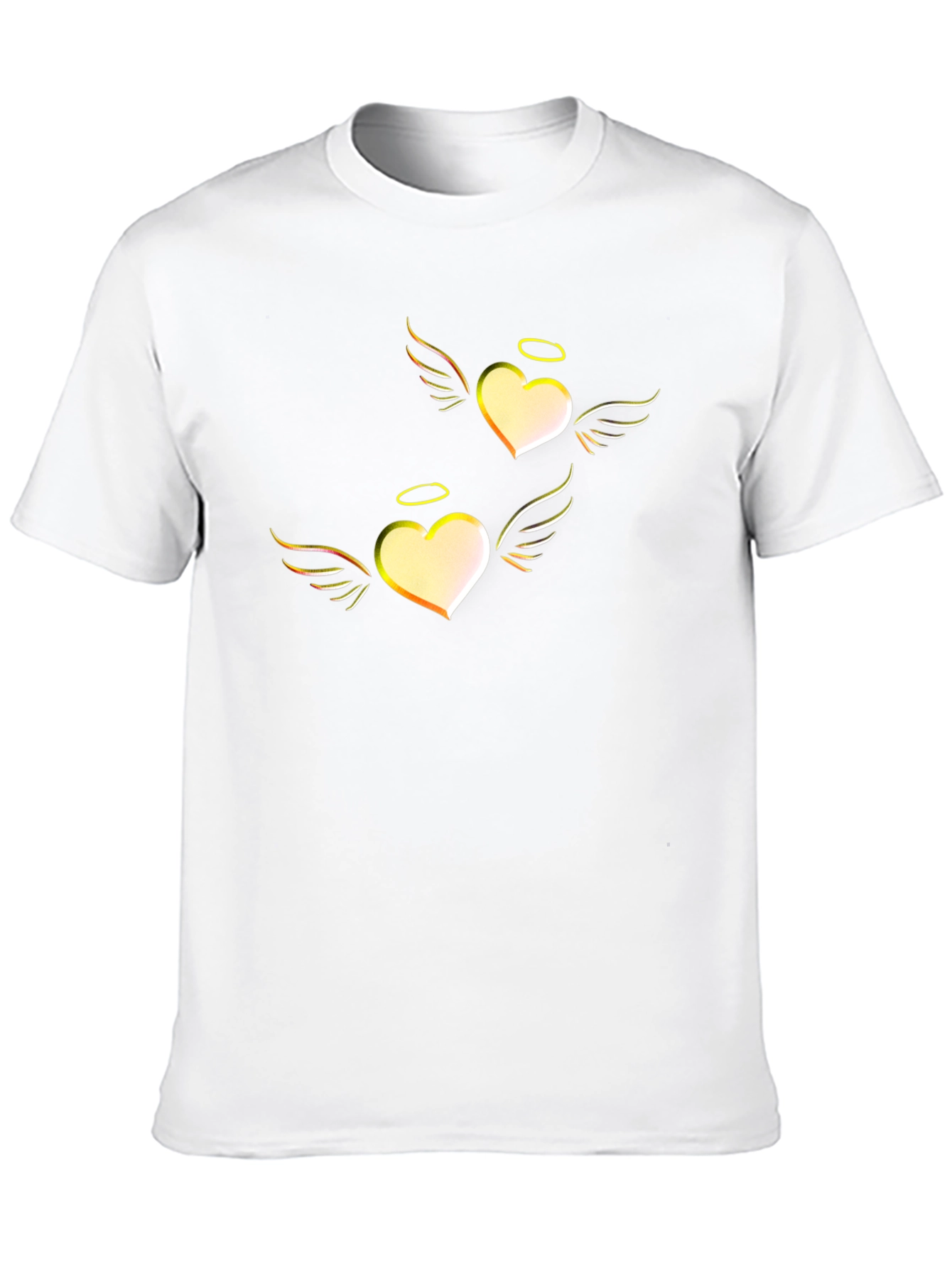 Heart Angel Graphic Tee - Black Cotton T-Shirt