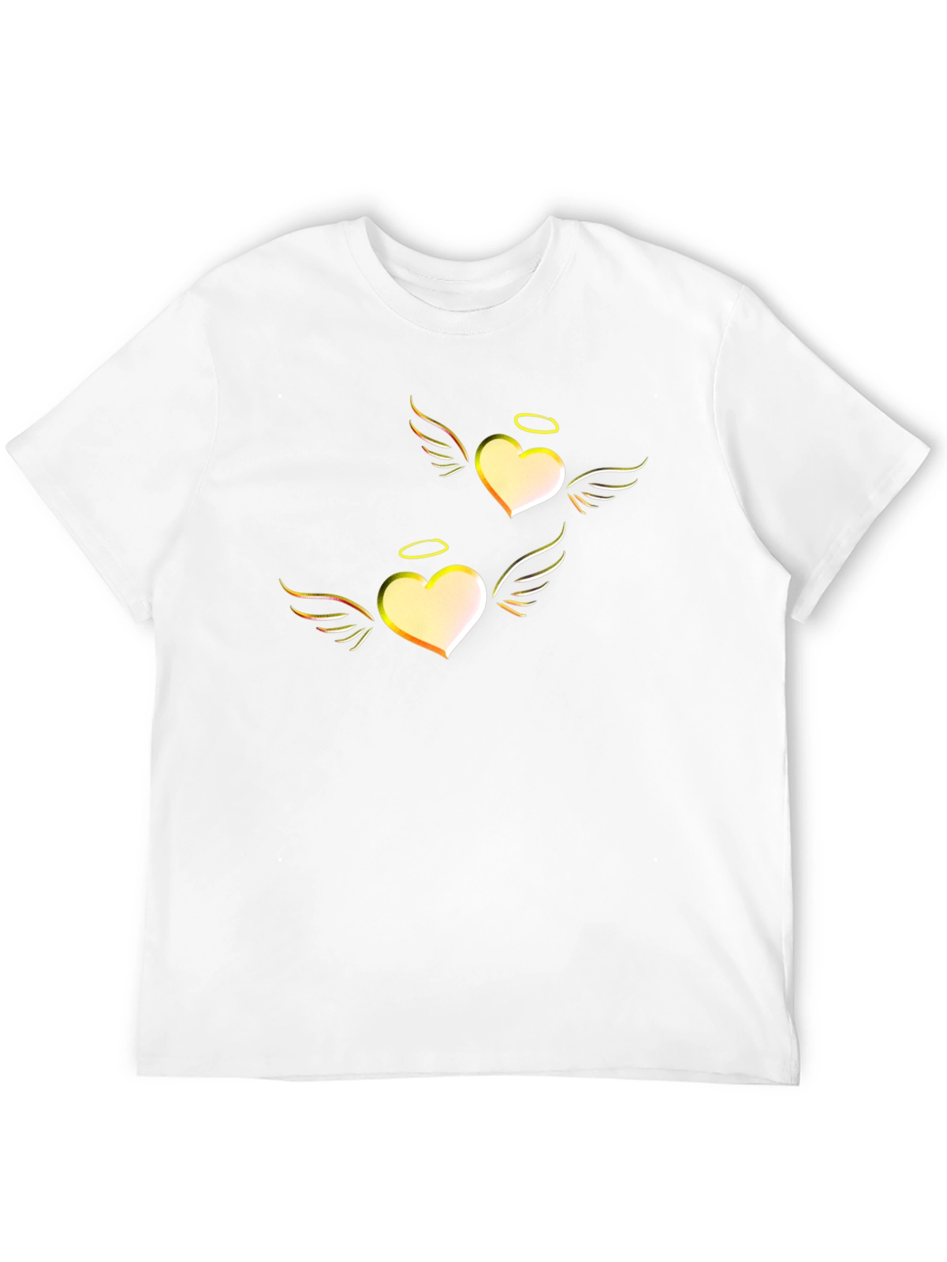 Heart Angel Graphic Tee - Black Cotton T-Shirt