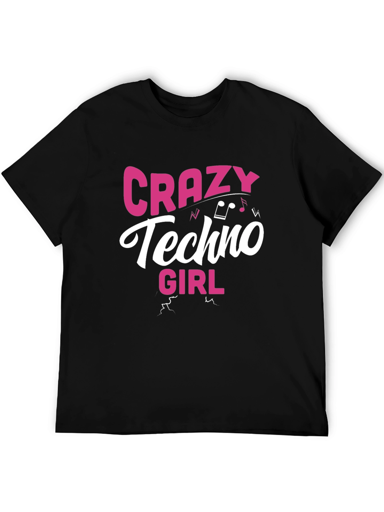 Crazy Techno Girl Graphic T-Shirt - EDM Rave Tee