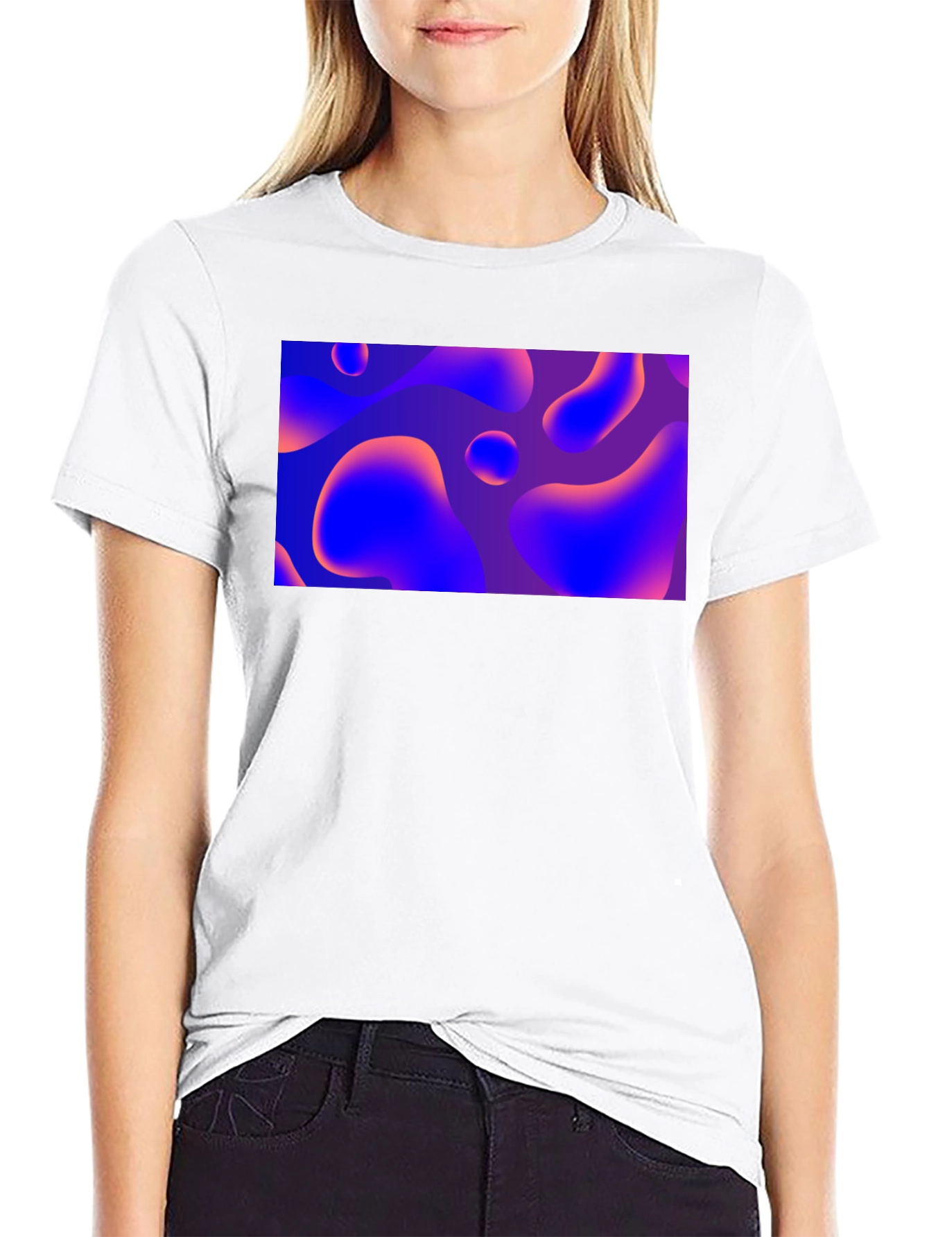 Abstract Fluid Art Black T-Shirt