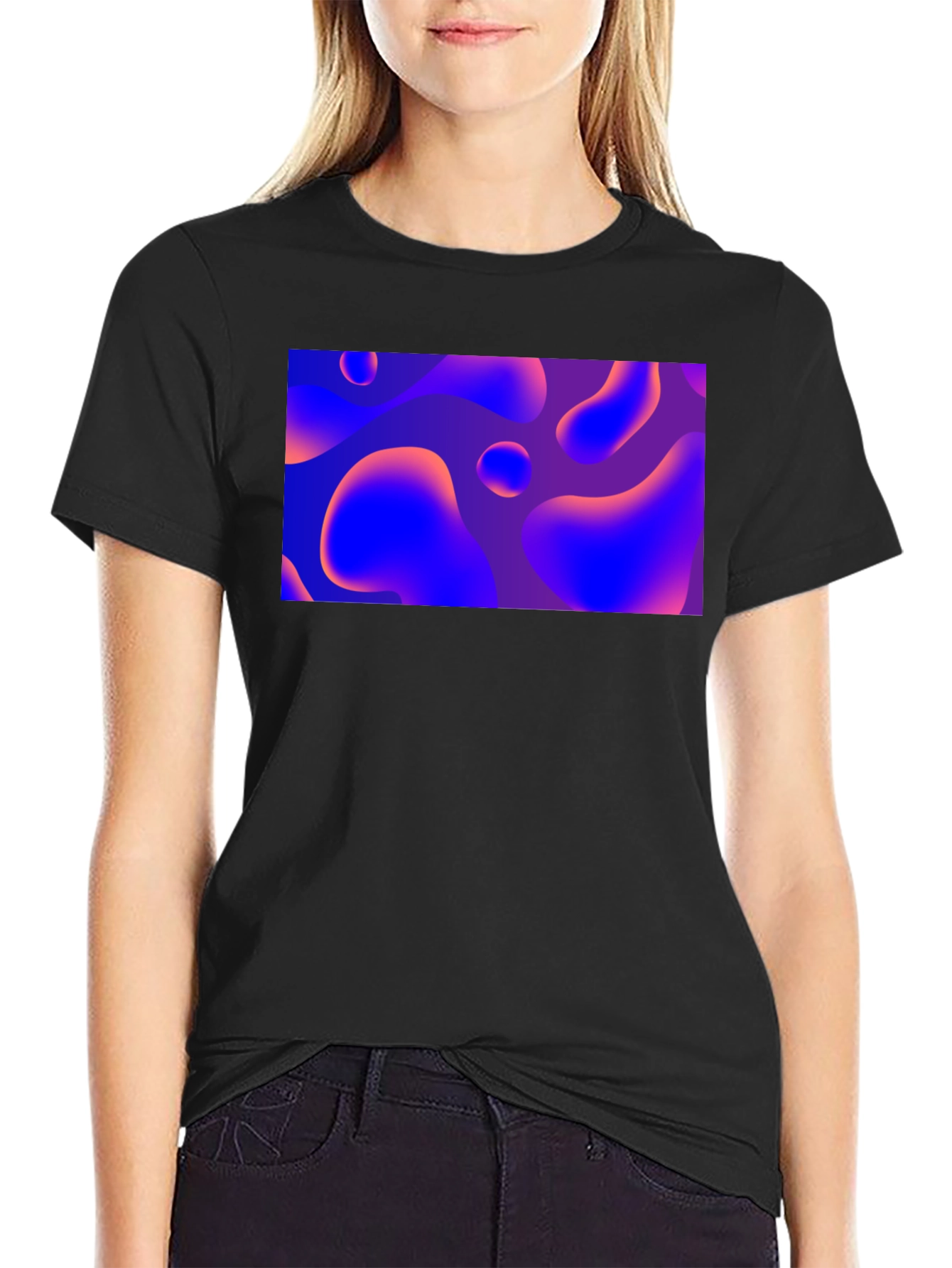 Abstract Fluid Art Black T-Shirt