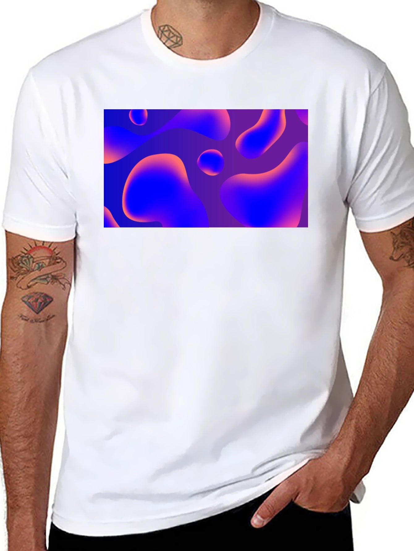 Abstract Fluid Art Black T-Shirt