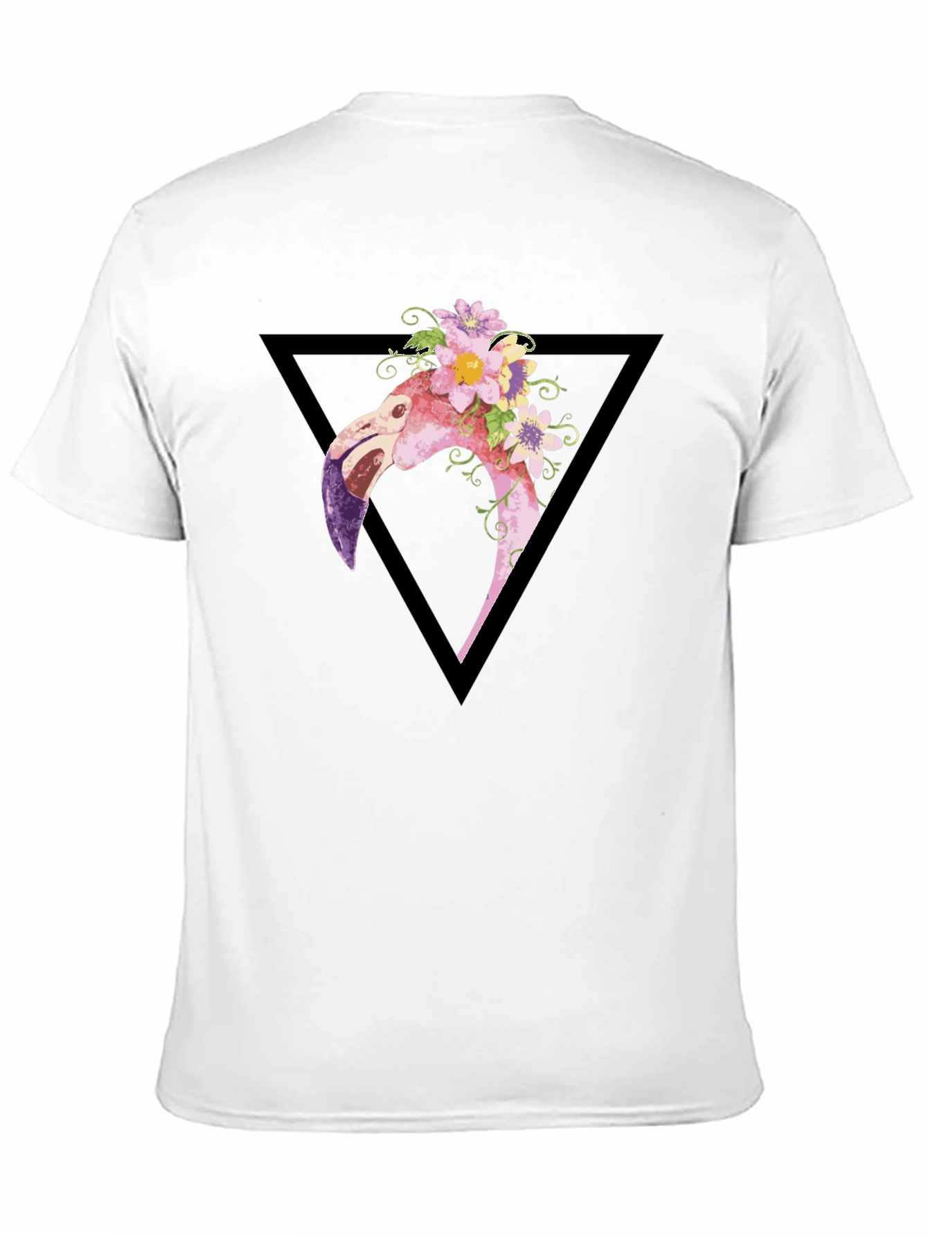 Floral Flamingo Graphic Tee - Black T-Shirt