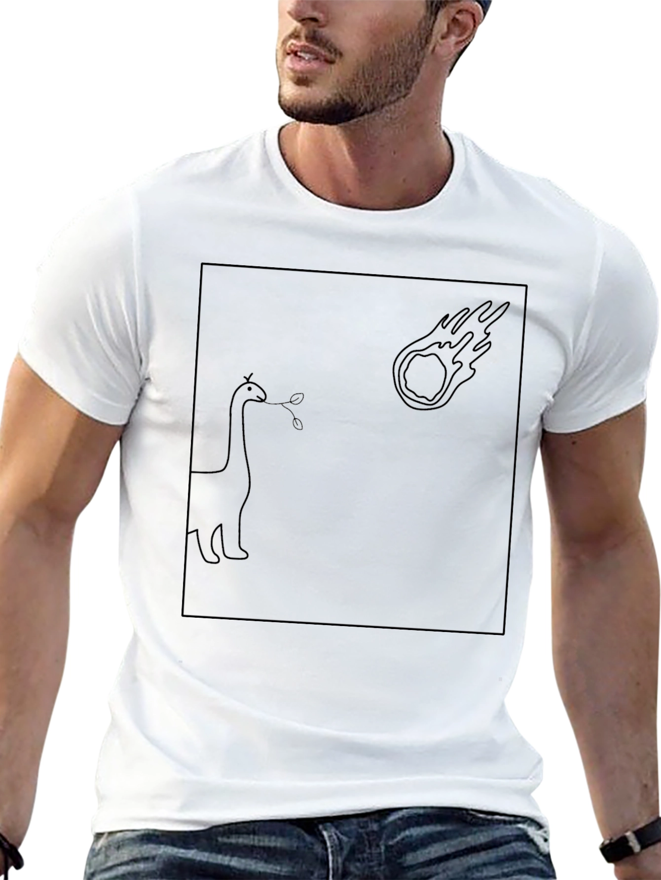 Dino Meteor Funny Graphic Tee