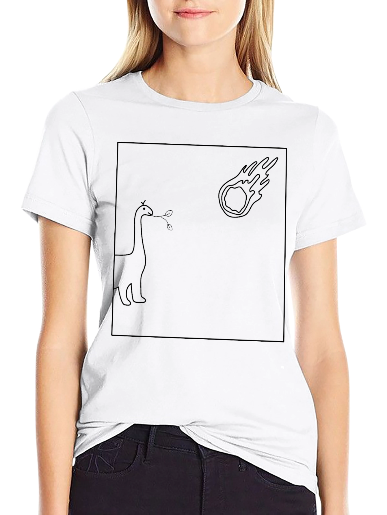 Dino Meteor Funny Graphic Tee